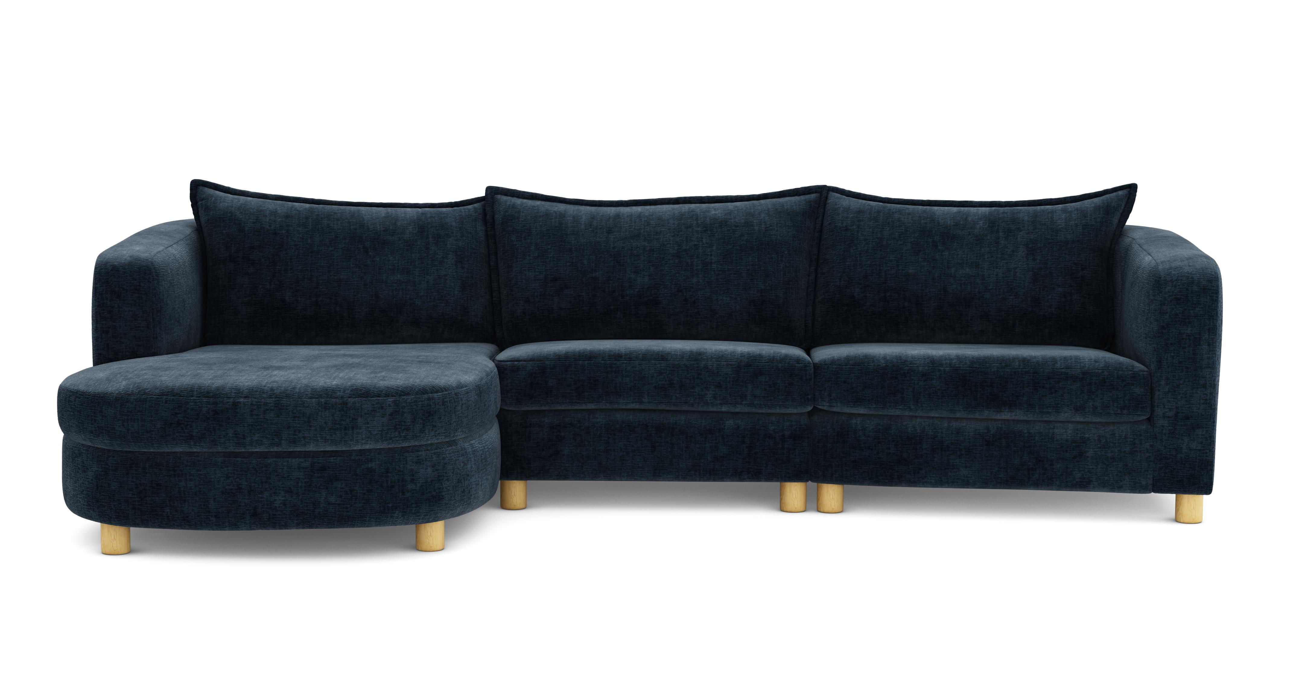 Left Hand Facing Angled Chaise Sofa