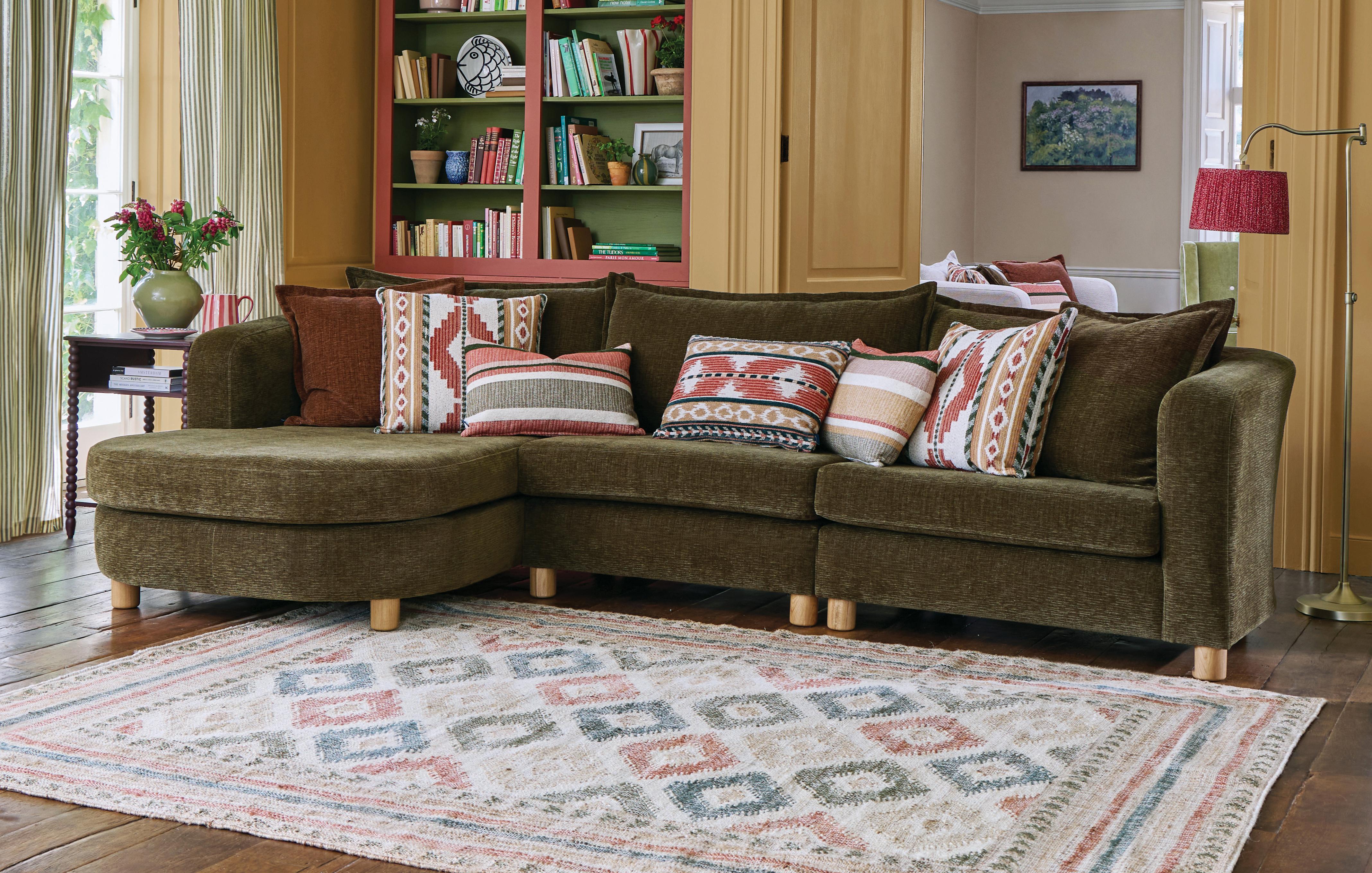 Left Hand Facing Angled Chaise Sofa