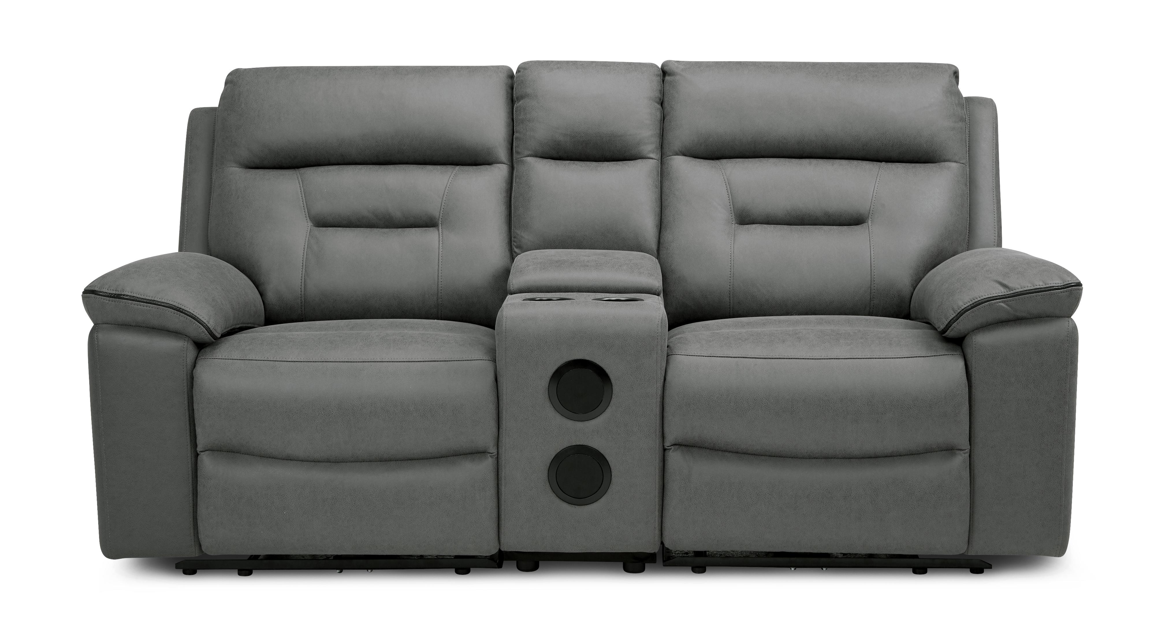 Braylan-express 2 Seat Power Recliner and Console in Braylan Express Fabric Ash