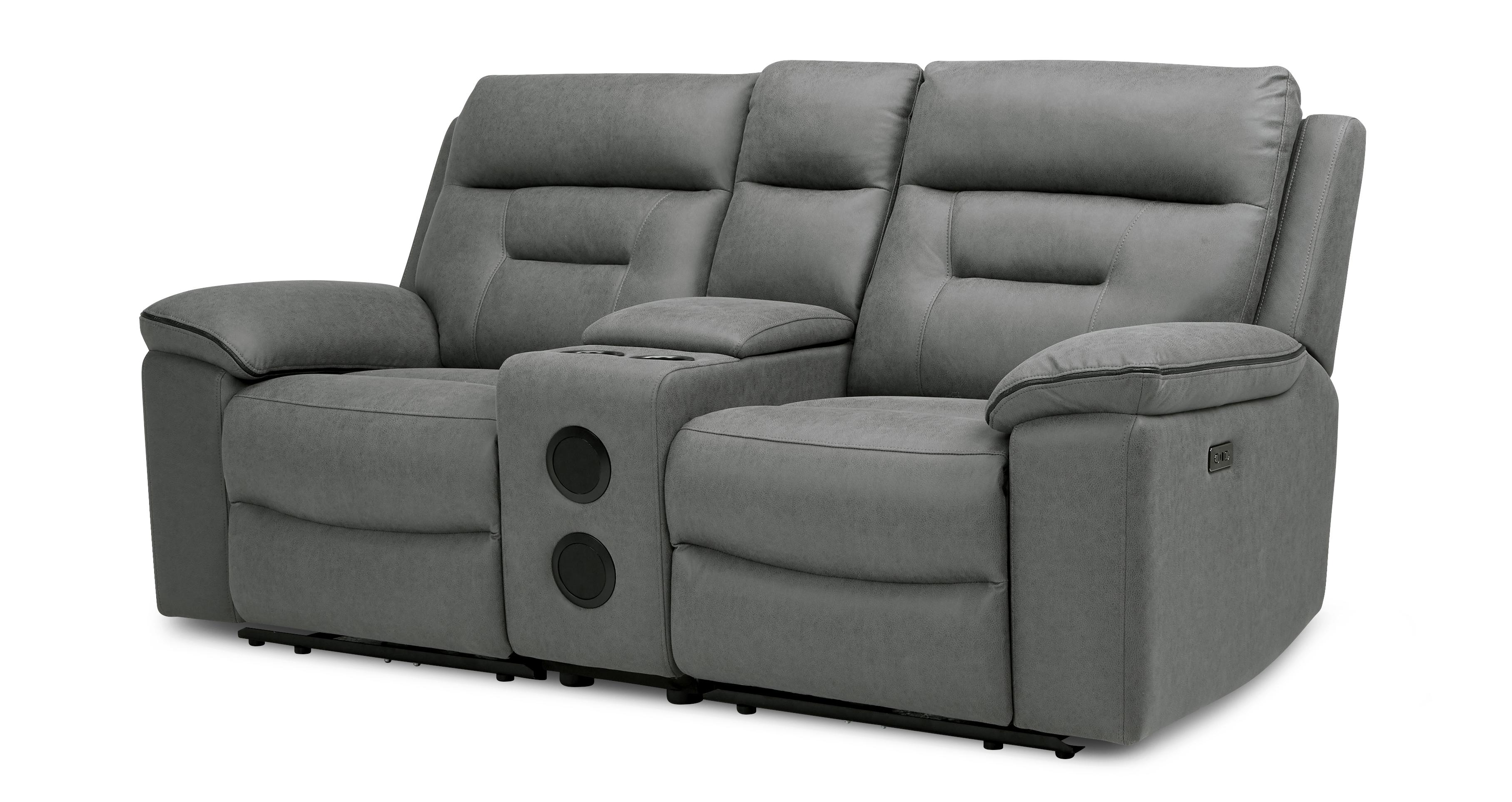 Braylan-express 2 Seat Power Recliner and Console in Braylan Express Fabric Ash