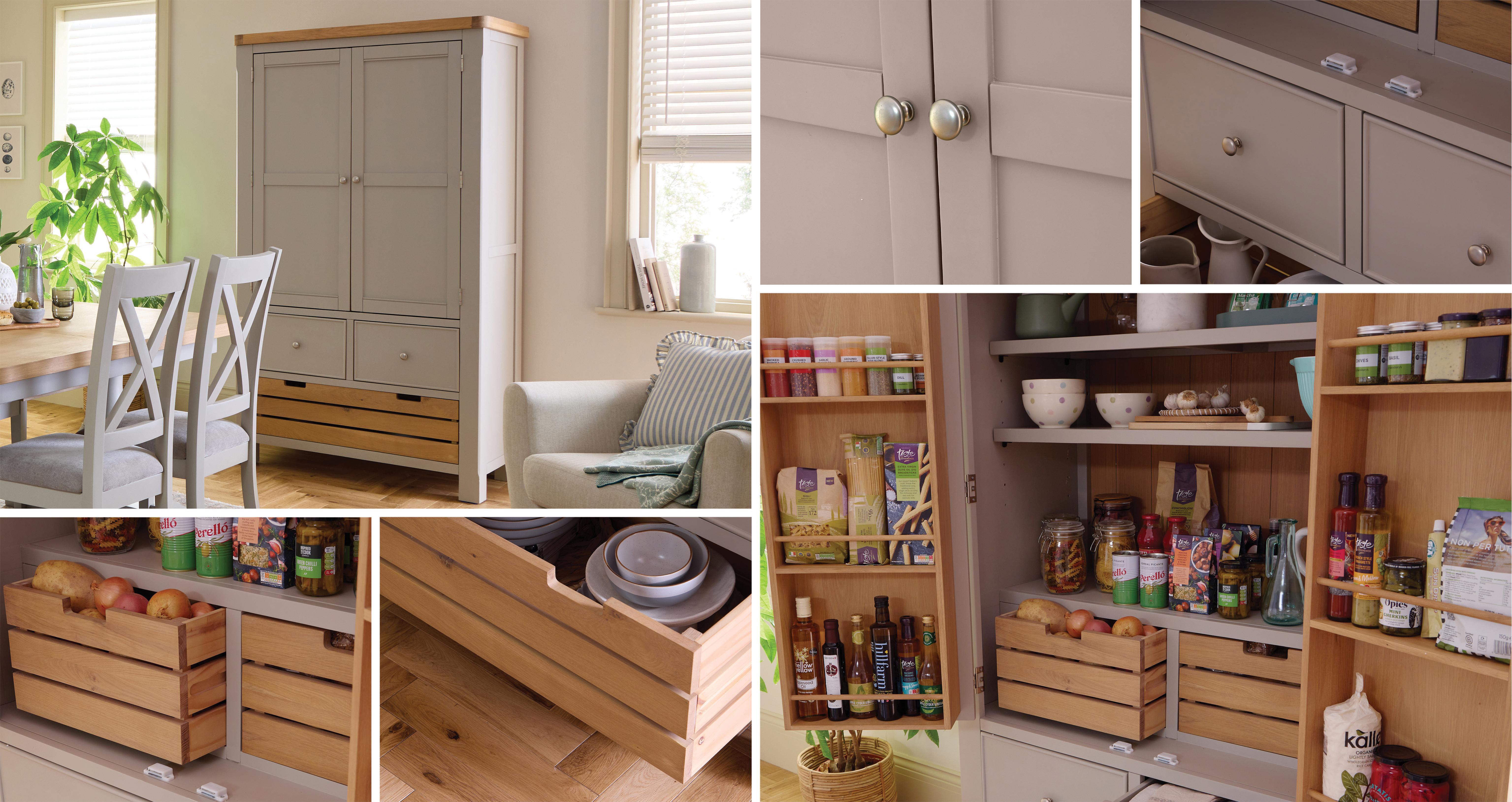 Broadgate Double Larder Unit in Broadgate Grey Grey