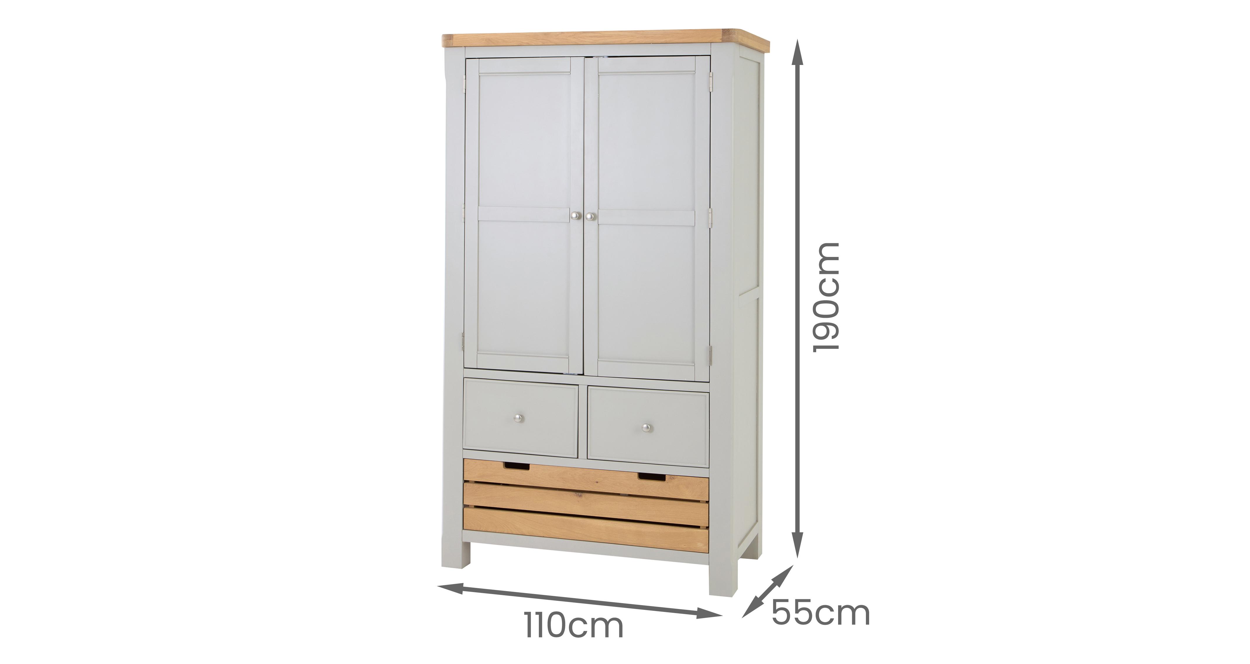 Broadgate Double Larder Unit in Broadgate Grey Grey