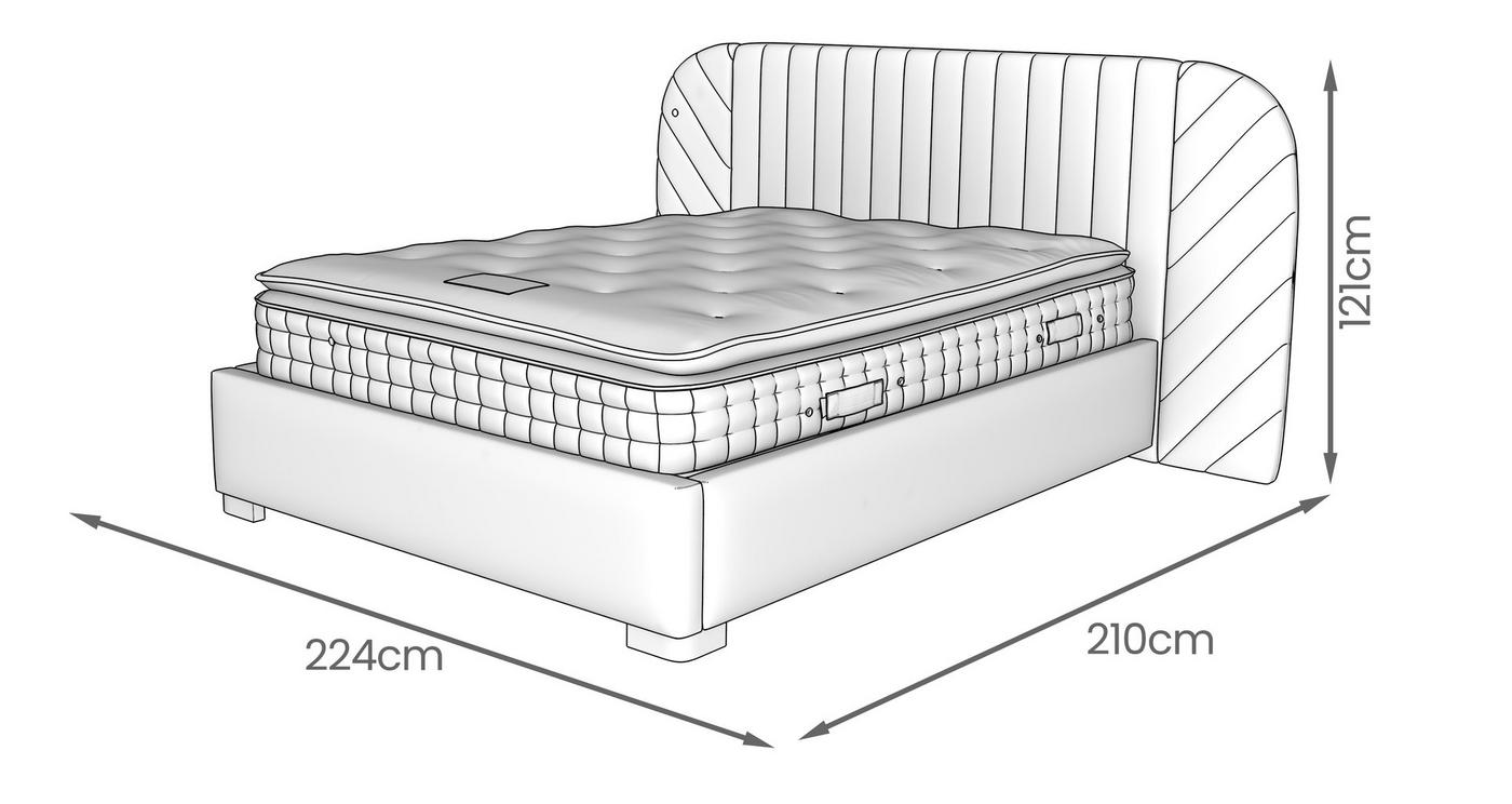 Double Hotel Bed & 2 Bedside Ottomans view 6
