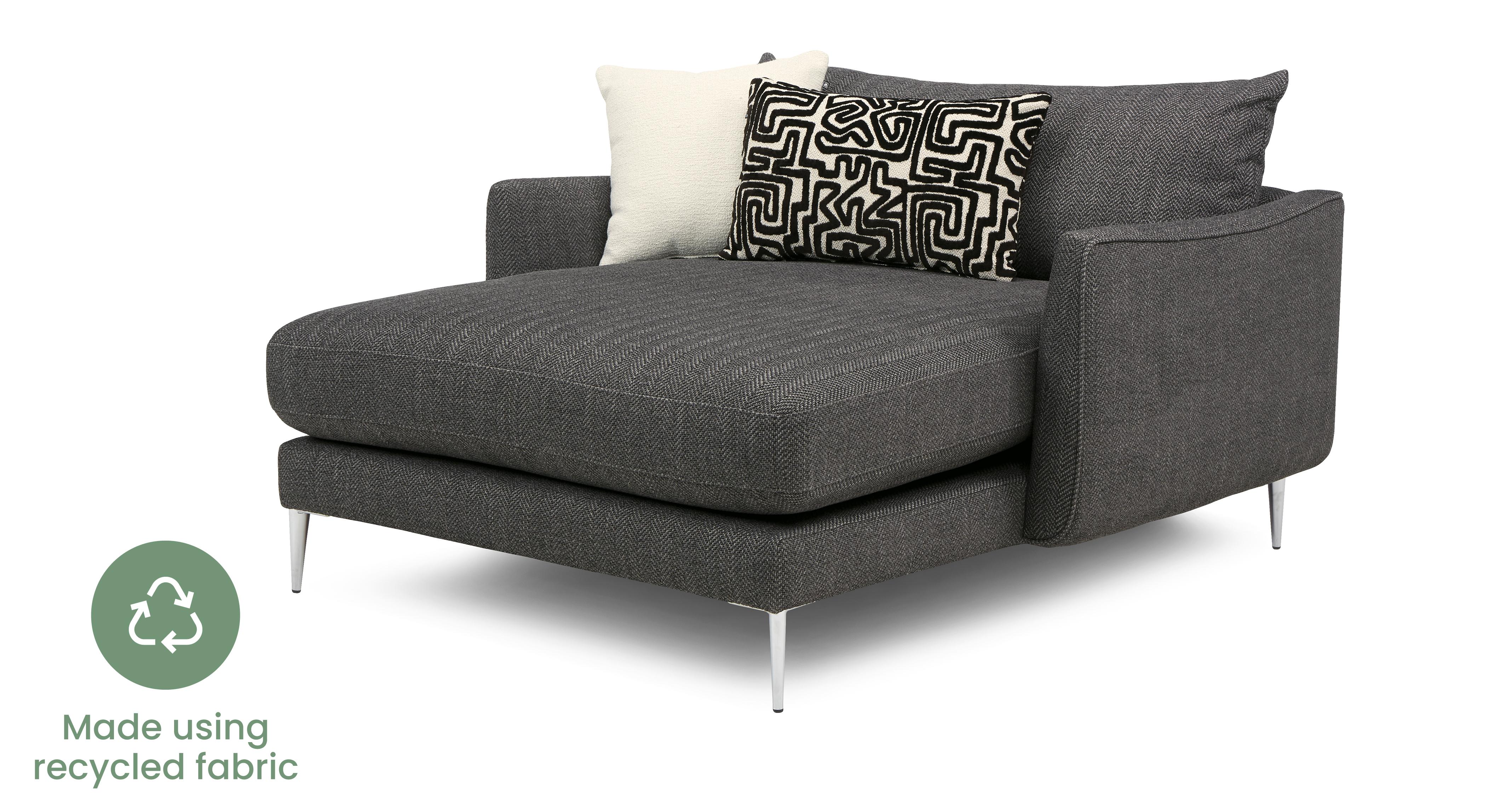 Gowans Chaise Lounge Three Posts Fabric: Pewter Grey Linen