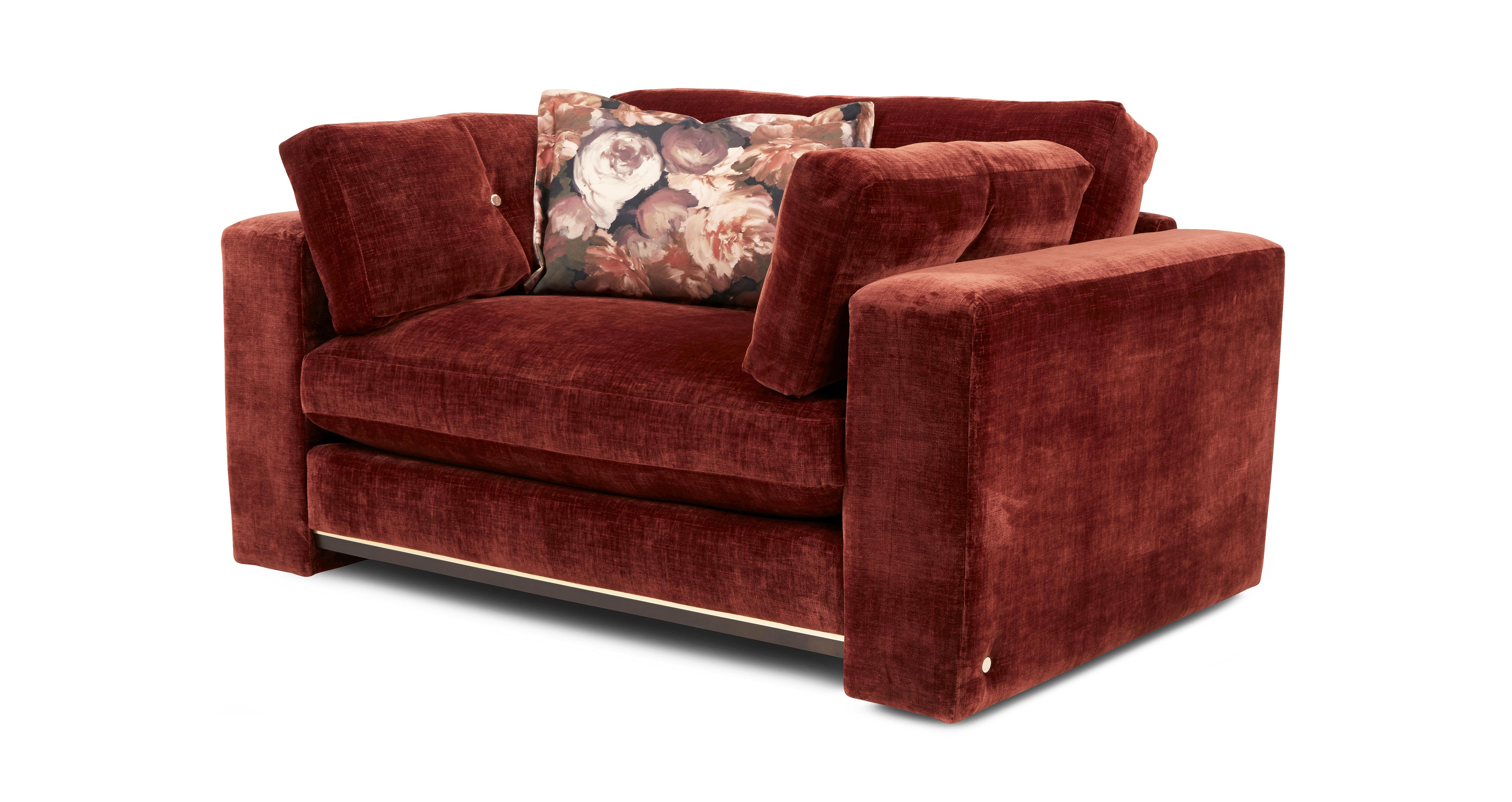 Chenille Regent Cuddler Sofa