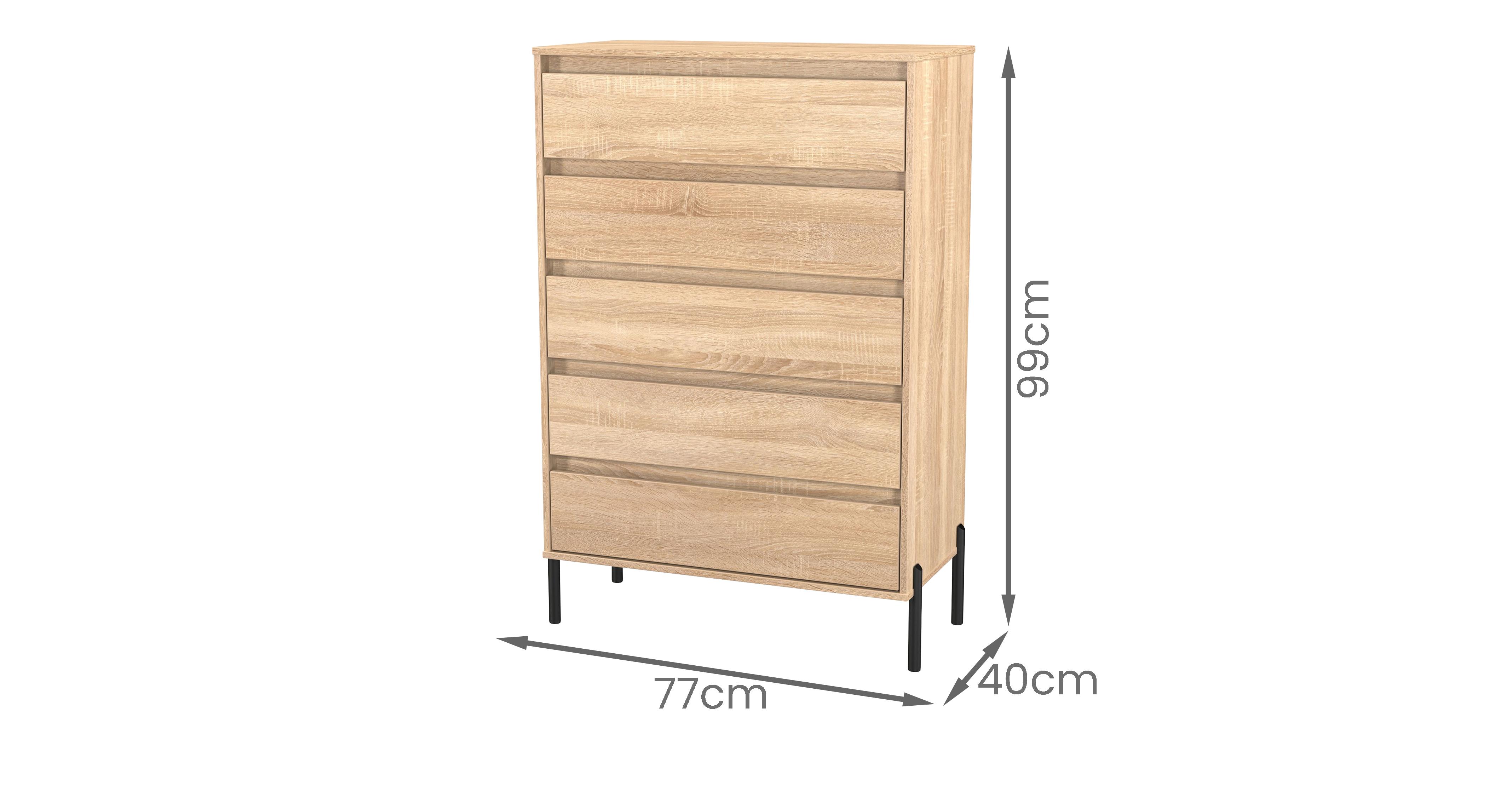 Brookes 5 Drawer Chest in Brookes Bardolino