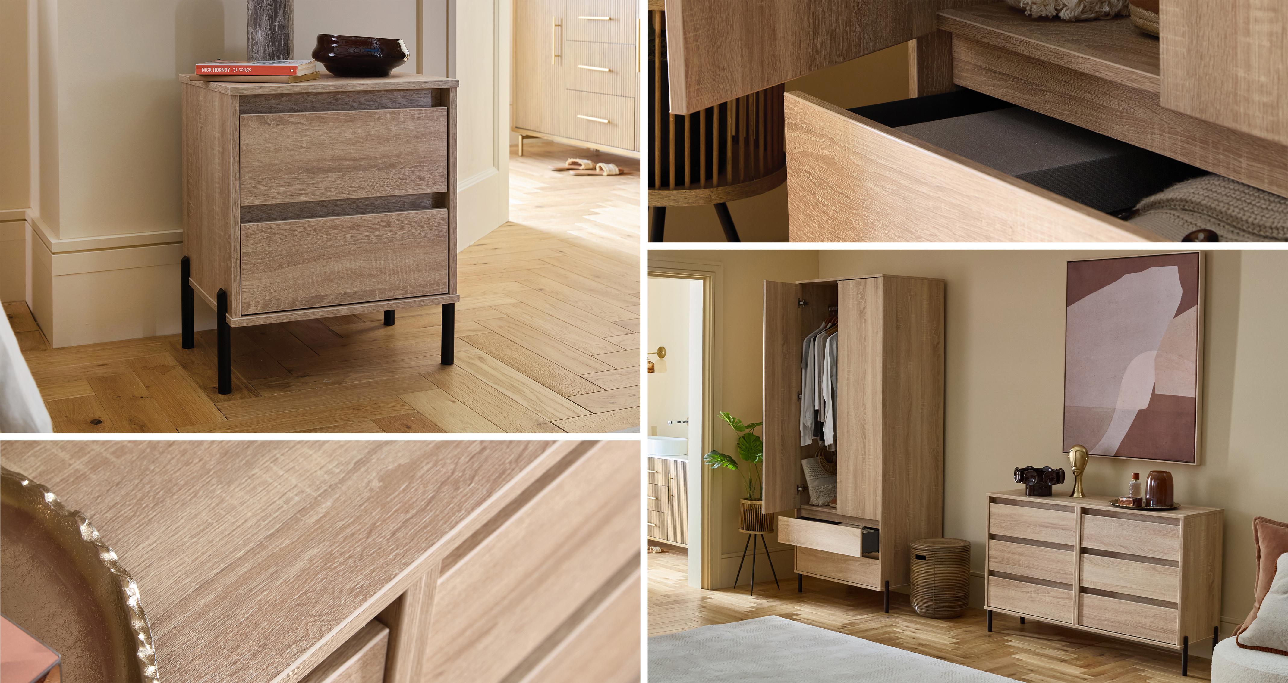 Brookes 2 Door 2 Drawer Wardrobe in Brookes Bardolino