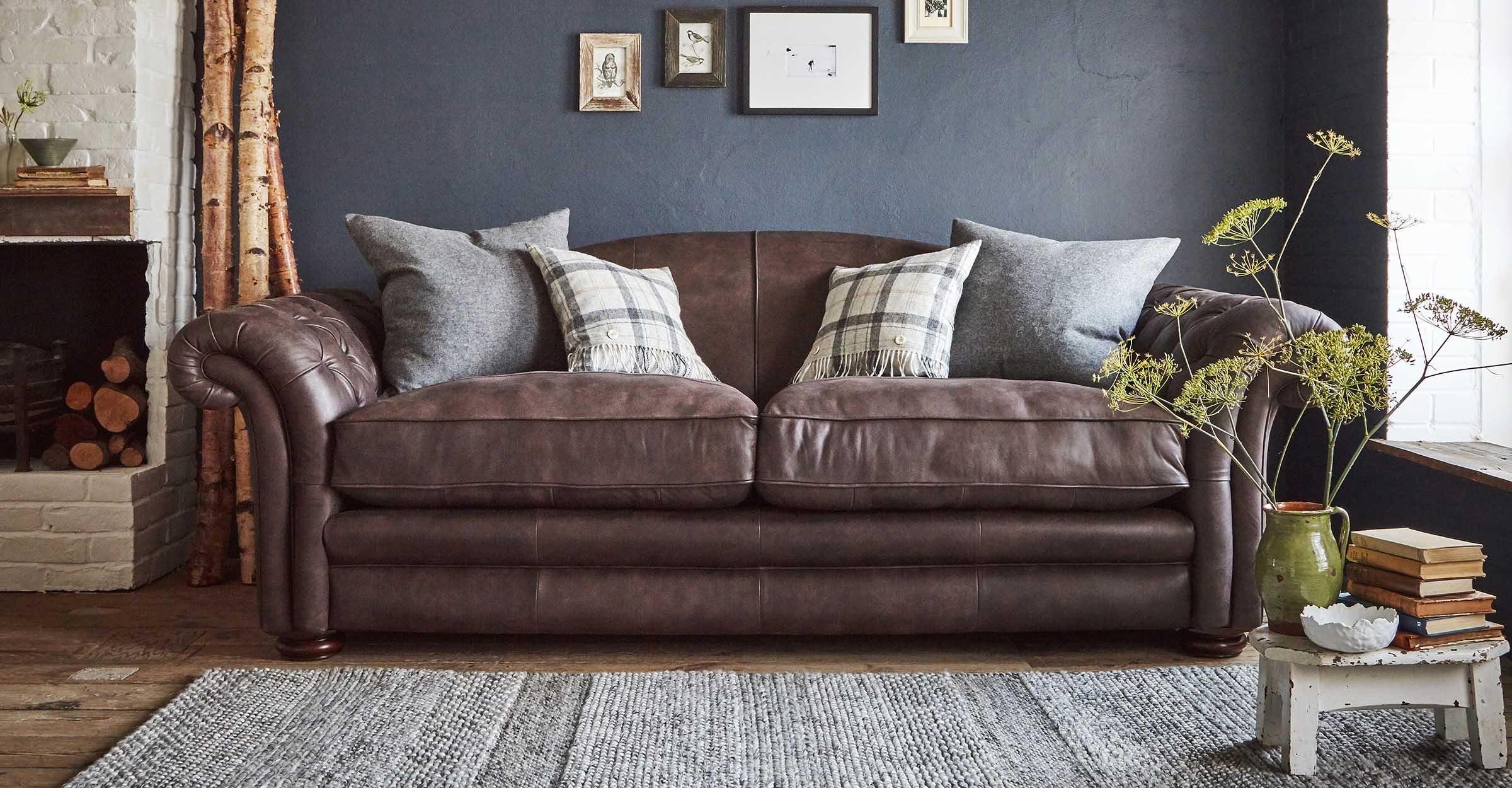 Brown Sofas Dfs, Dark Leather Sofa