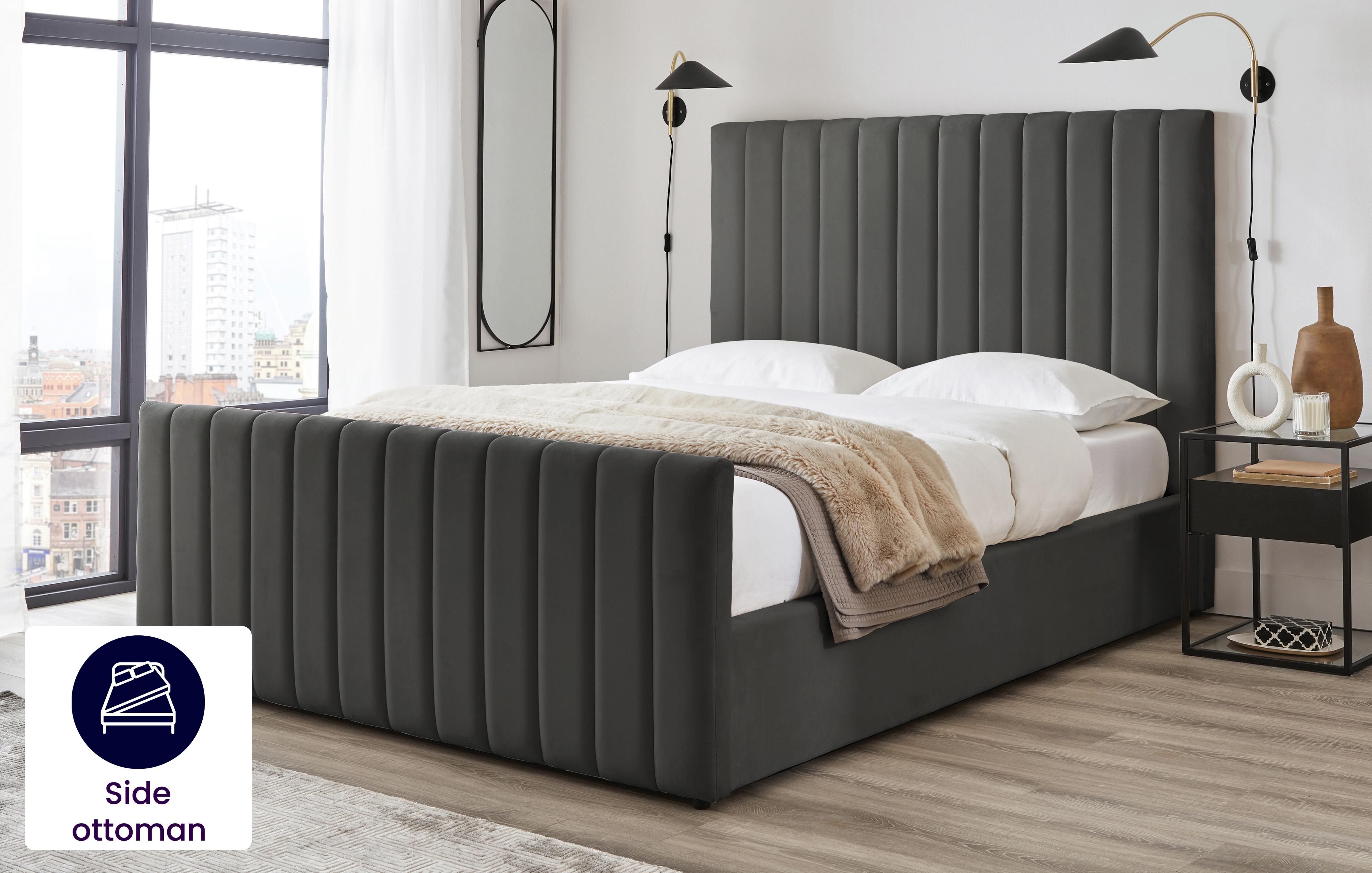 Side Ottoman Double Bedframe