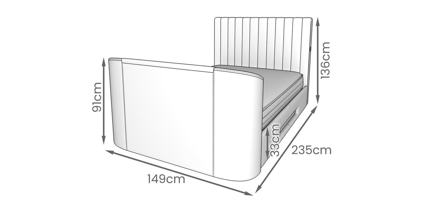 TV Ottoman Double Bedframe view 5