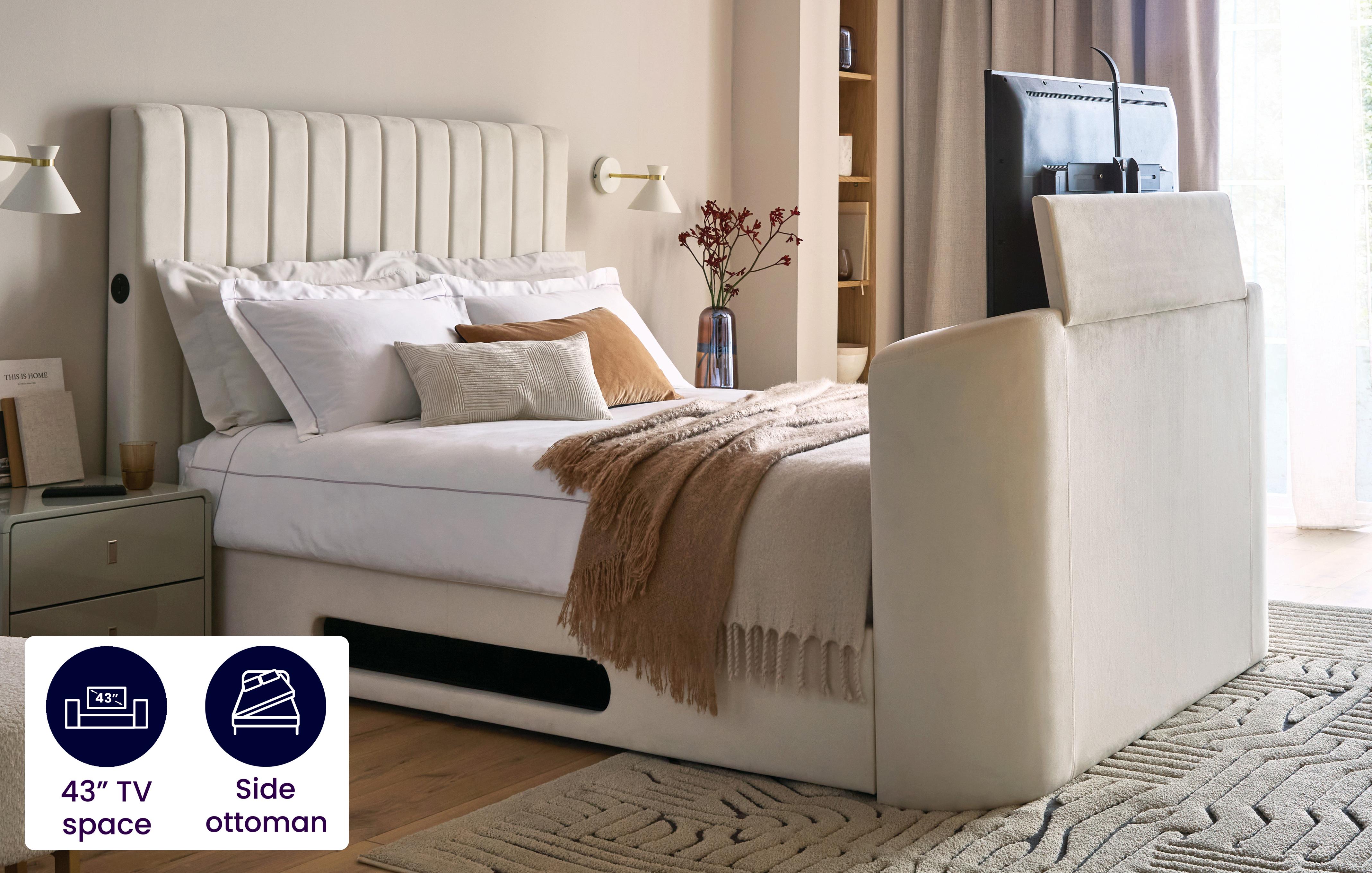 TV Ottoman Double Bedframe