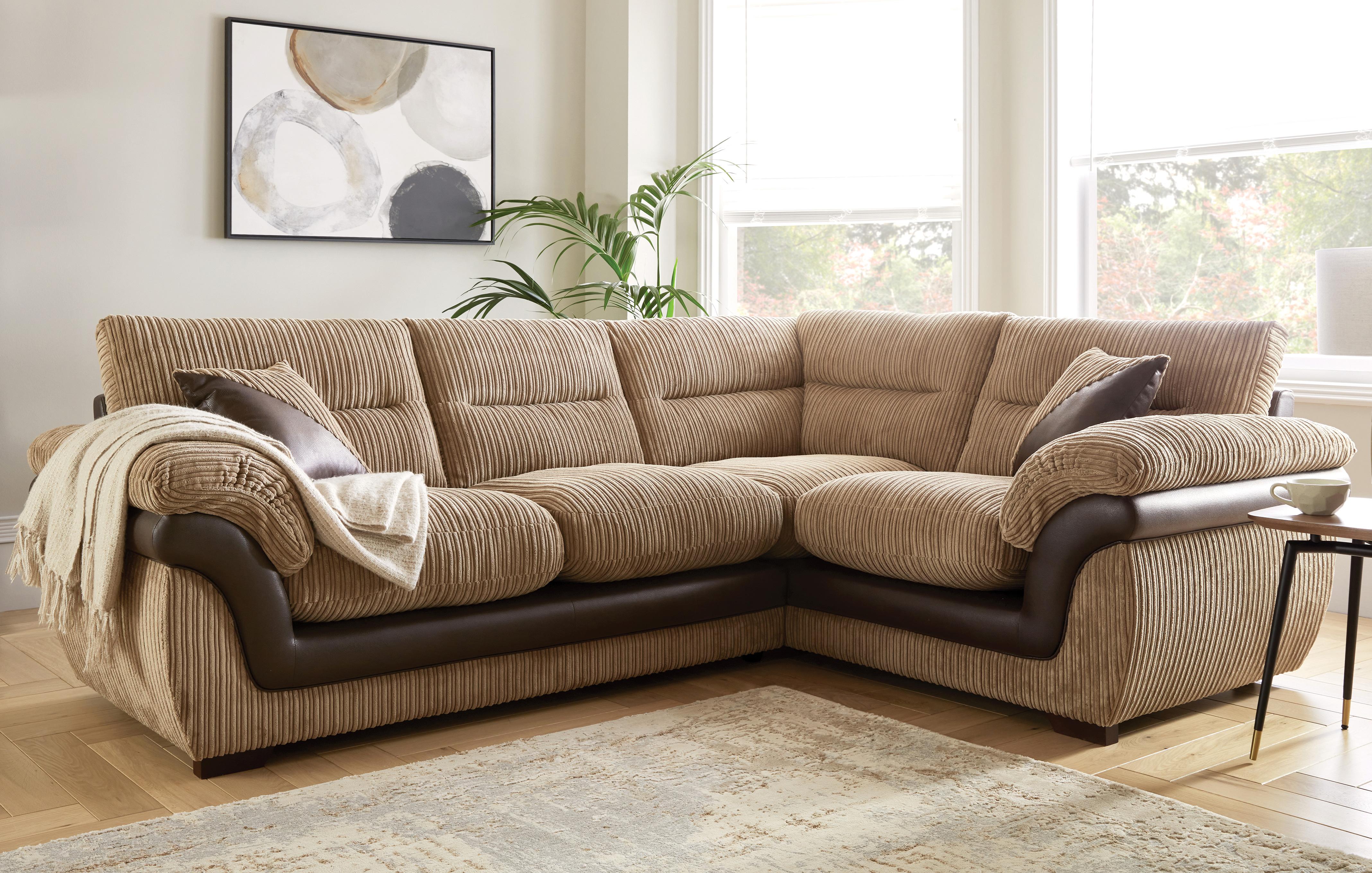 Dfs corduroy store corner sofa