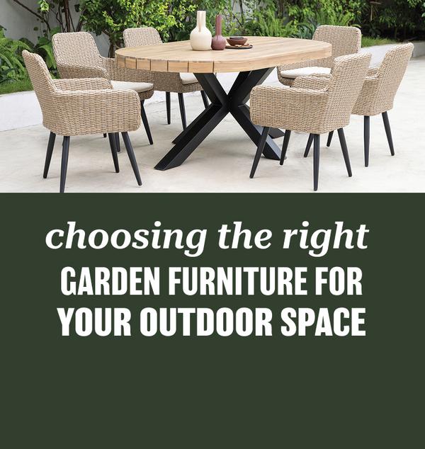 noella round wooden garden dining set with beige rattan chairs