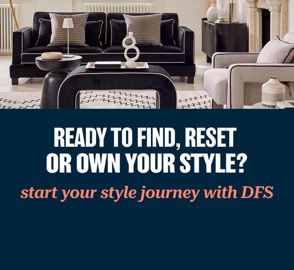demure monochrome sofa, chair and footstool