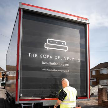 Close up of the Sofa Delivery Company Van