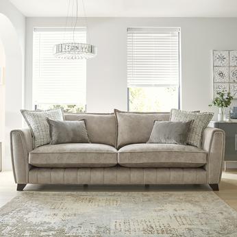 Cherished sofa in a bright living room with a neutral rug