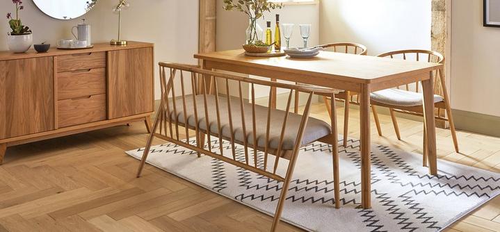 dining and sideboard shown in a dining room setting