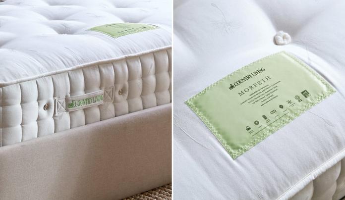 Country Living mattress range with close up of CL logo