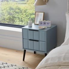 demi 2 drawer bedisde table in blue