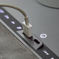 USB and USB-C charging port with cable
