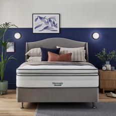 Silentnight Mattress on a grey divan bed