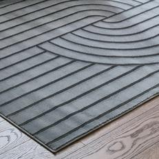 grey mid century style patterned rug 