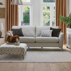 house beatiful new libby sofa with matching patterned footstool