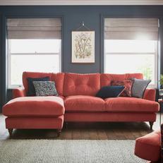 joules patterdale with navy and patterned scatter cushions