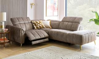 lidia sofa with gold angled legs