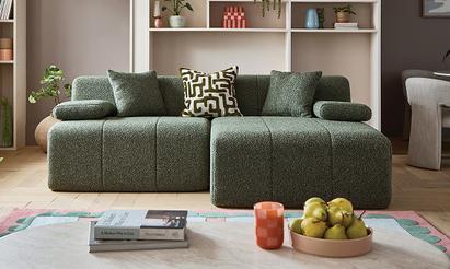 OnCloud9 Modum Express in Green with monochrome scatter cushions