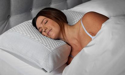 Women sleeping on Silentnight Cool Touch pillow