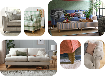 A collection of classical and traidional sofas in an array of colours