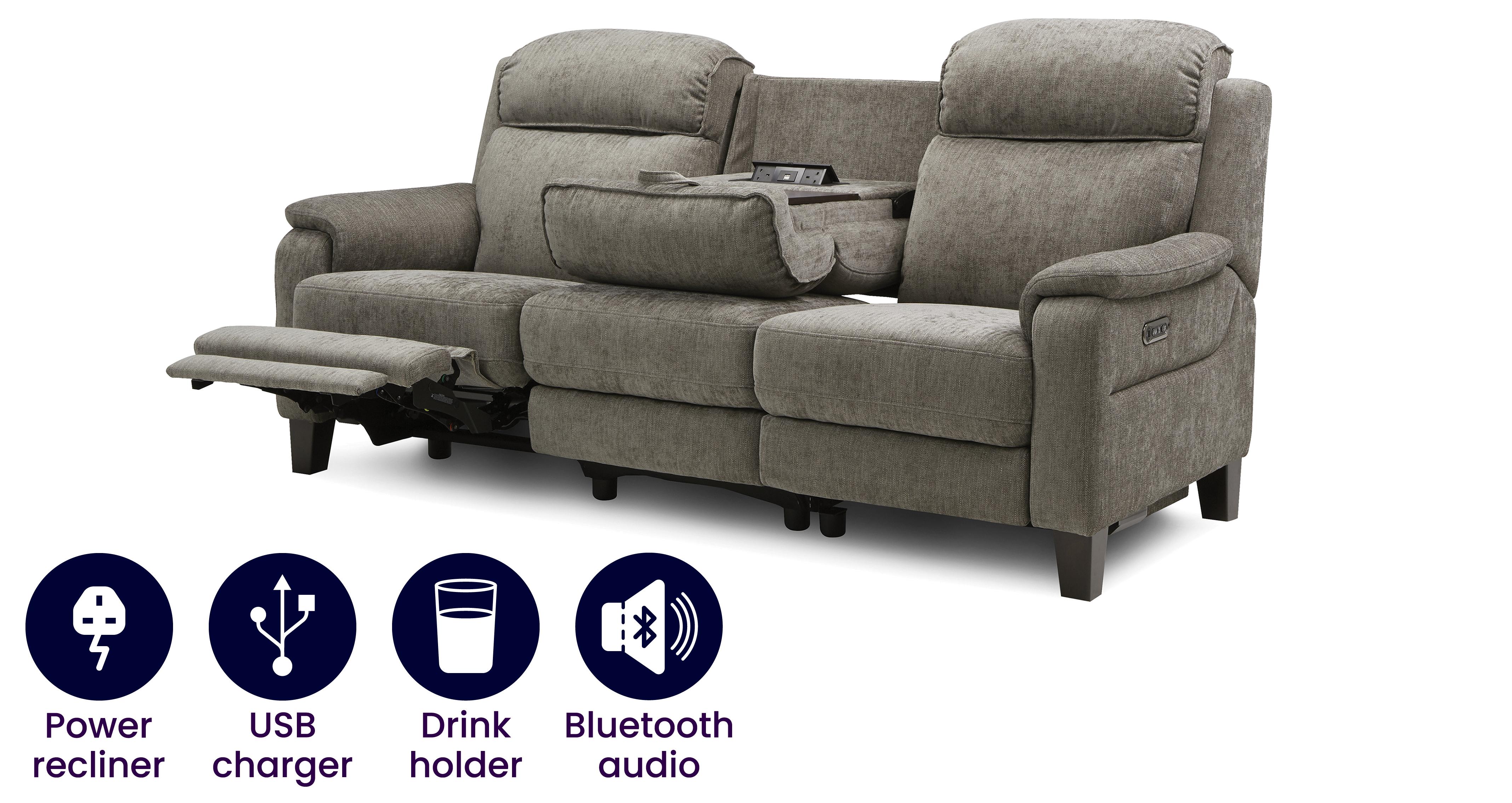 Power reclining deals couch with console