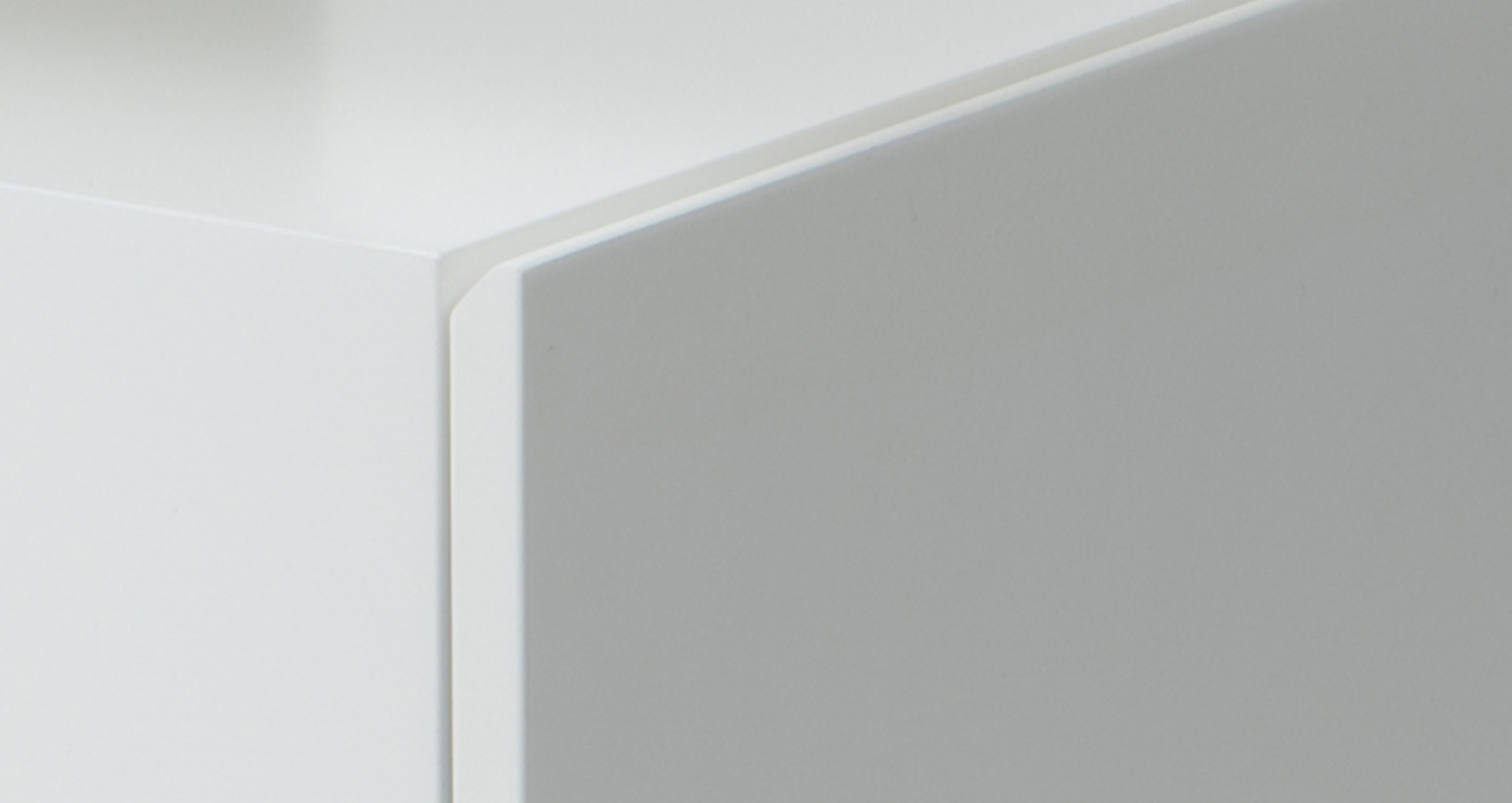 Caja Bedside Table in Vault White White