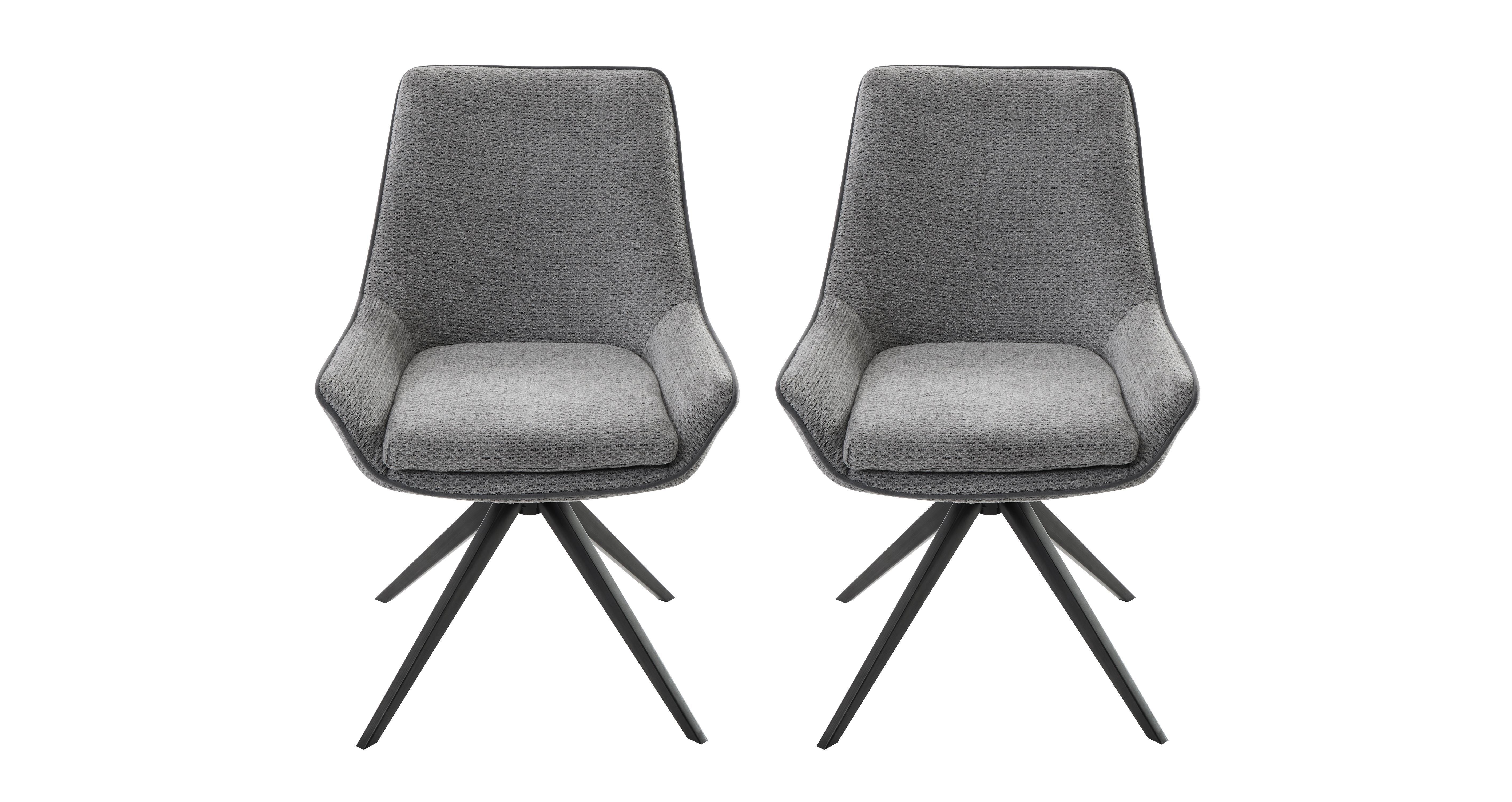 Set of 2 Swivel Dining Chairs