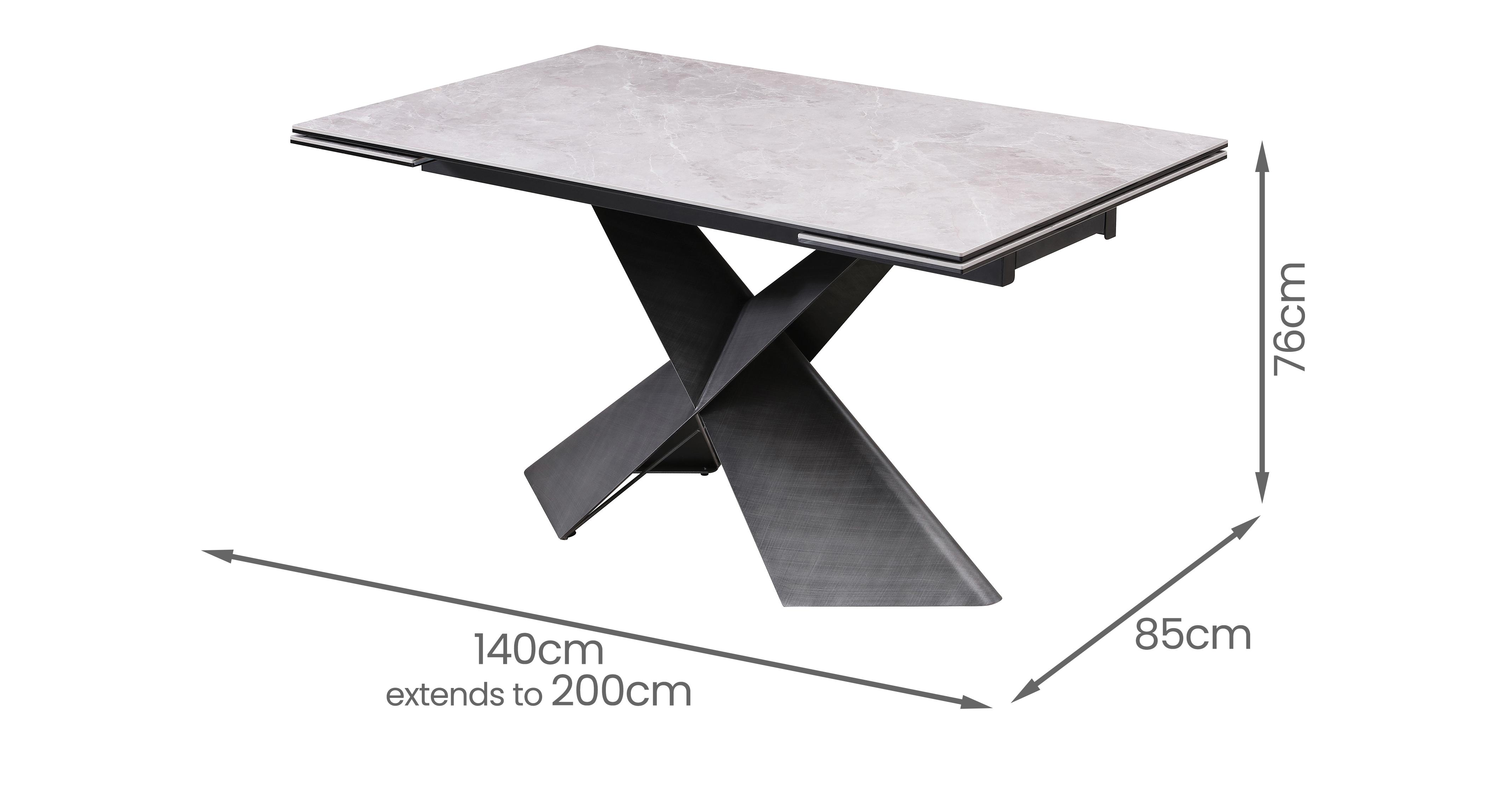Cala X Bar Extending Dining Table in Cala Grey Grey