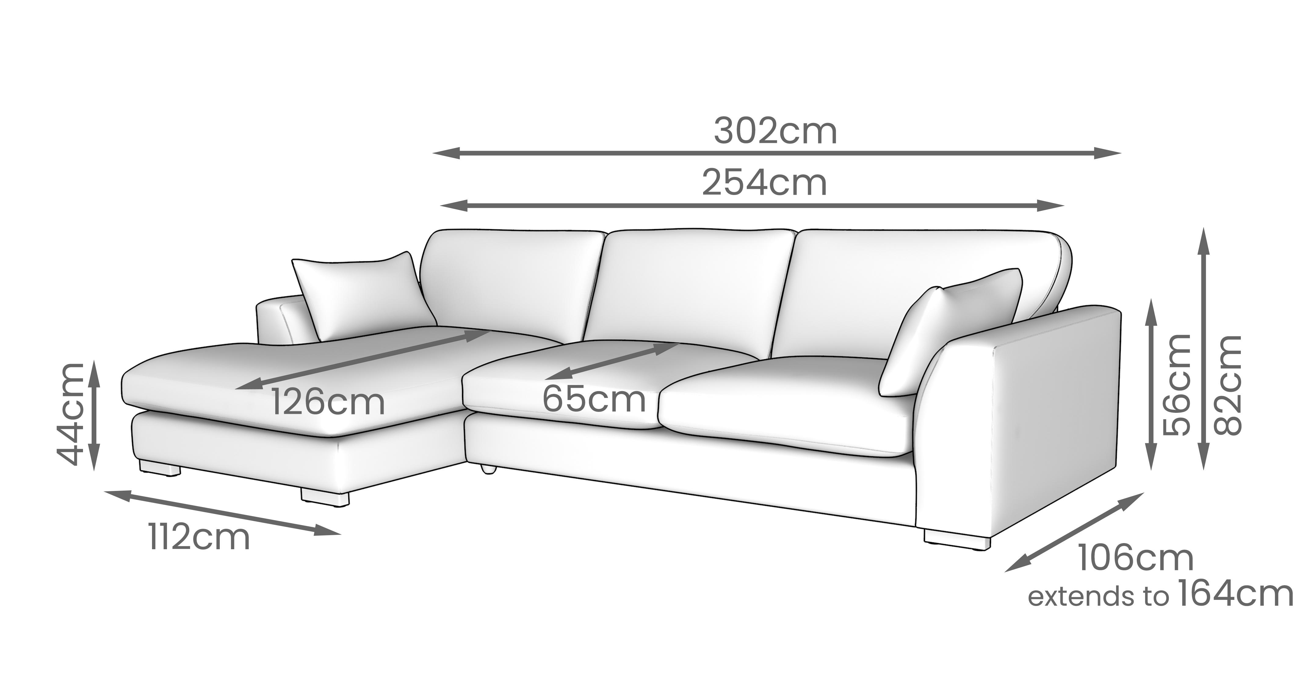 Calix Left Hand Facing Large Chaise End Sofa | DFS