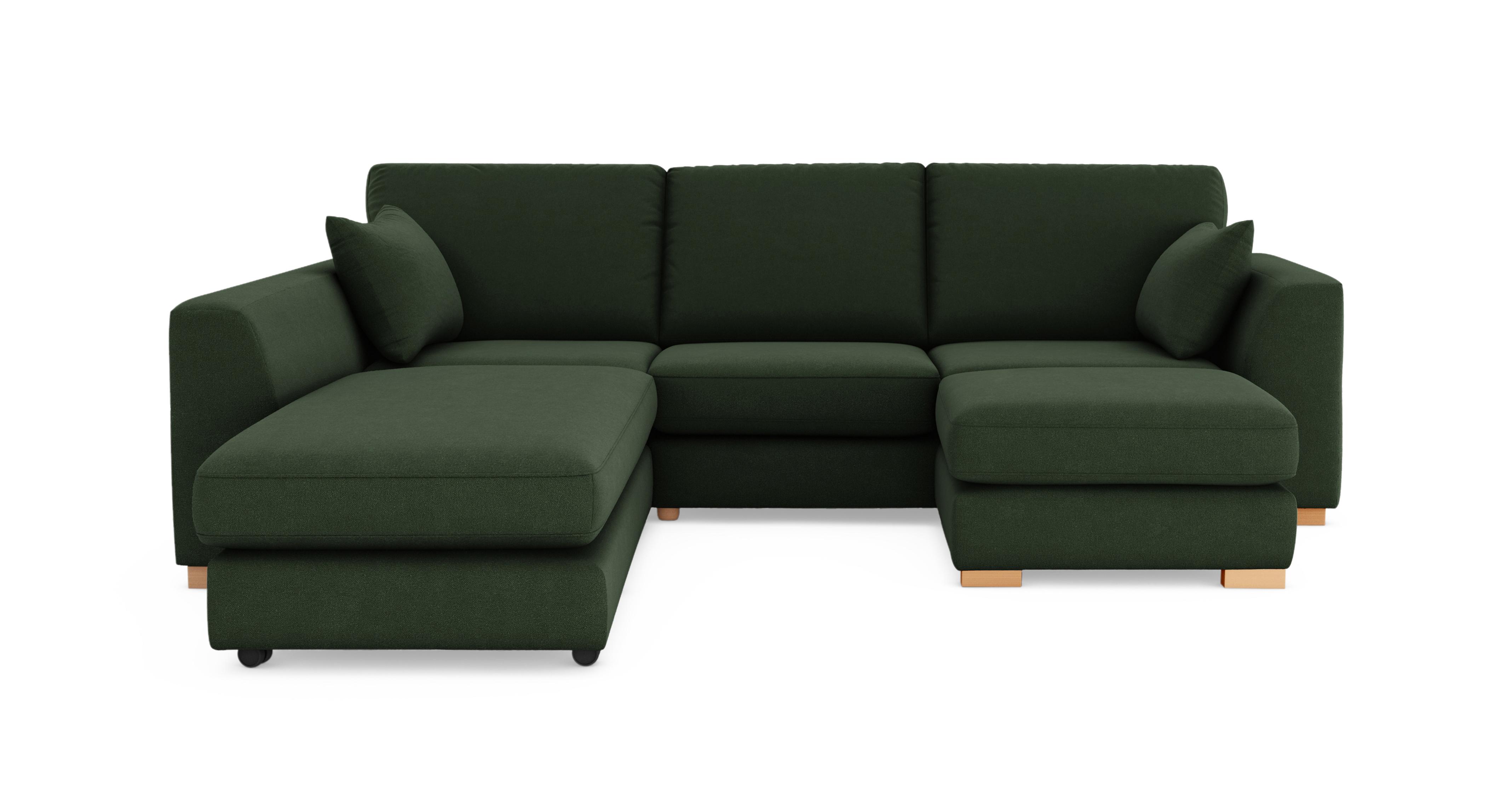Left Hand Facing 3 Piece Swivel Sofa Bed Chaise