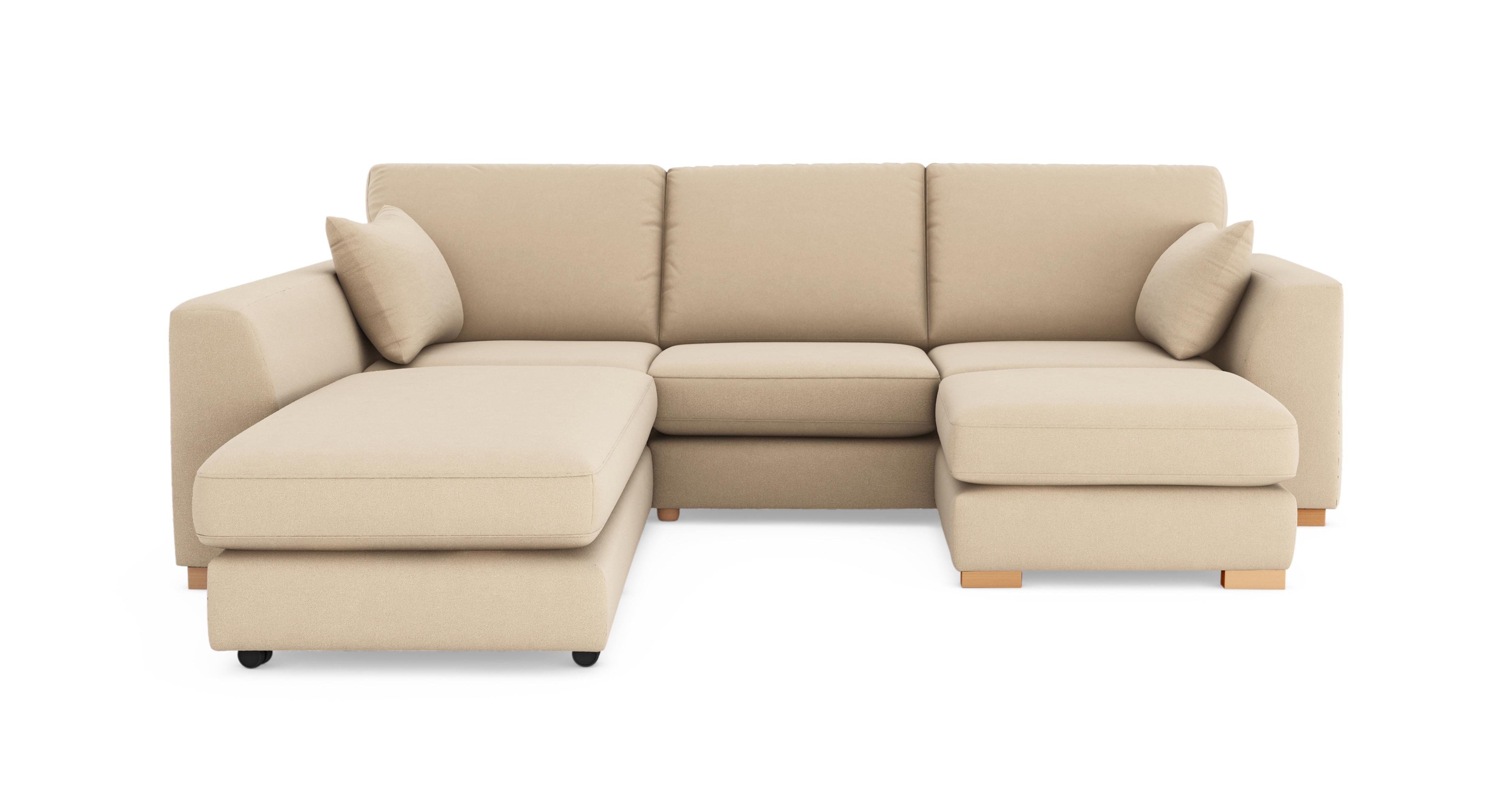 Left Hand Facing 3 Piece Swivel Sofa Bed Chaise