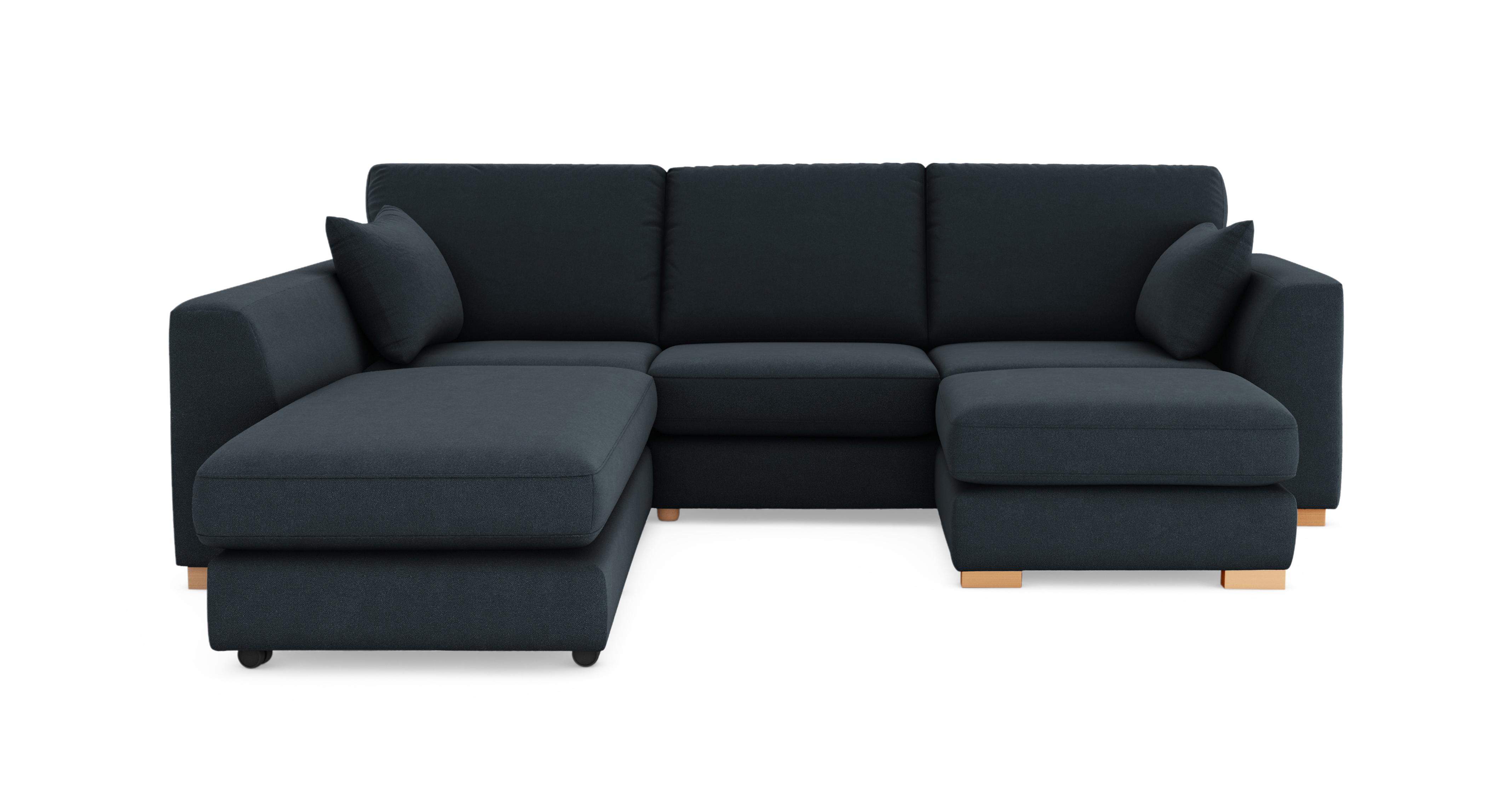 Left Hand Facing 3 Piece Swivel Sofa Bed Chaise