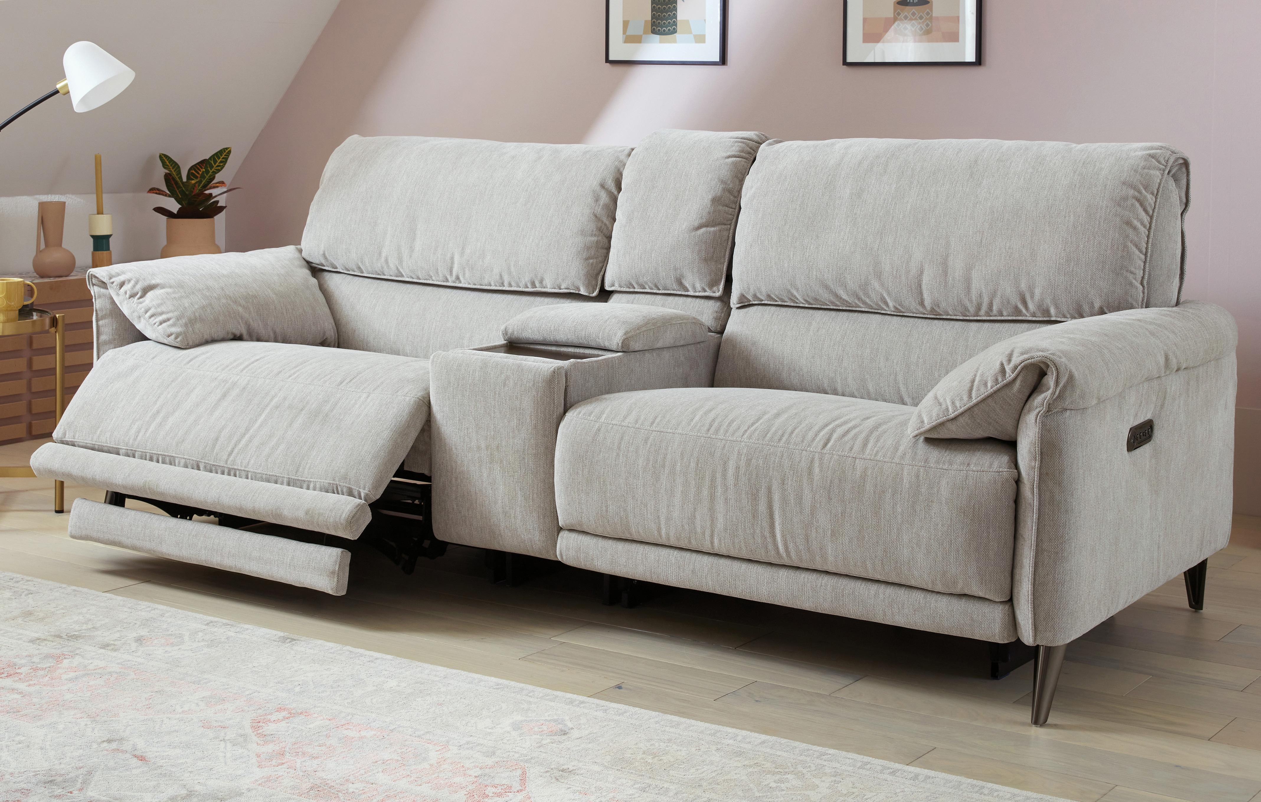 Fabric recliner discount 3 seater sofa