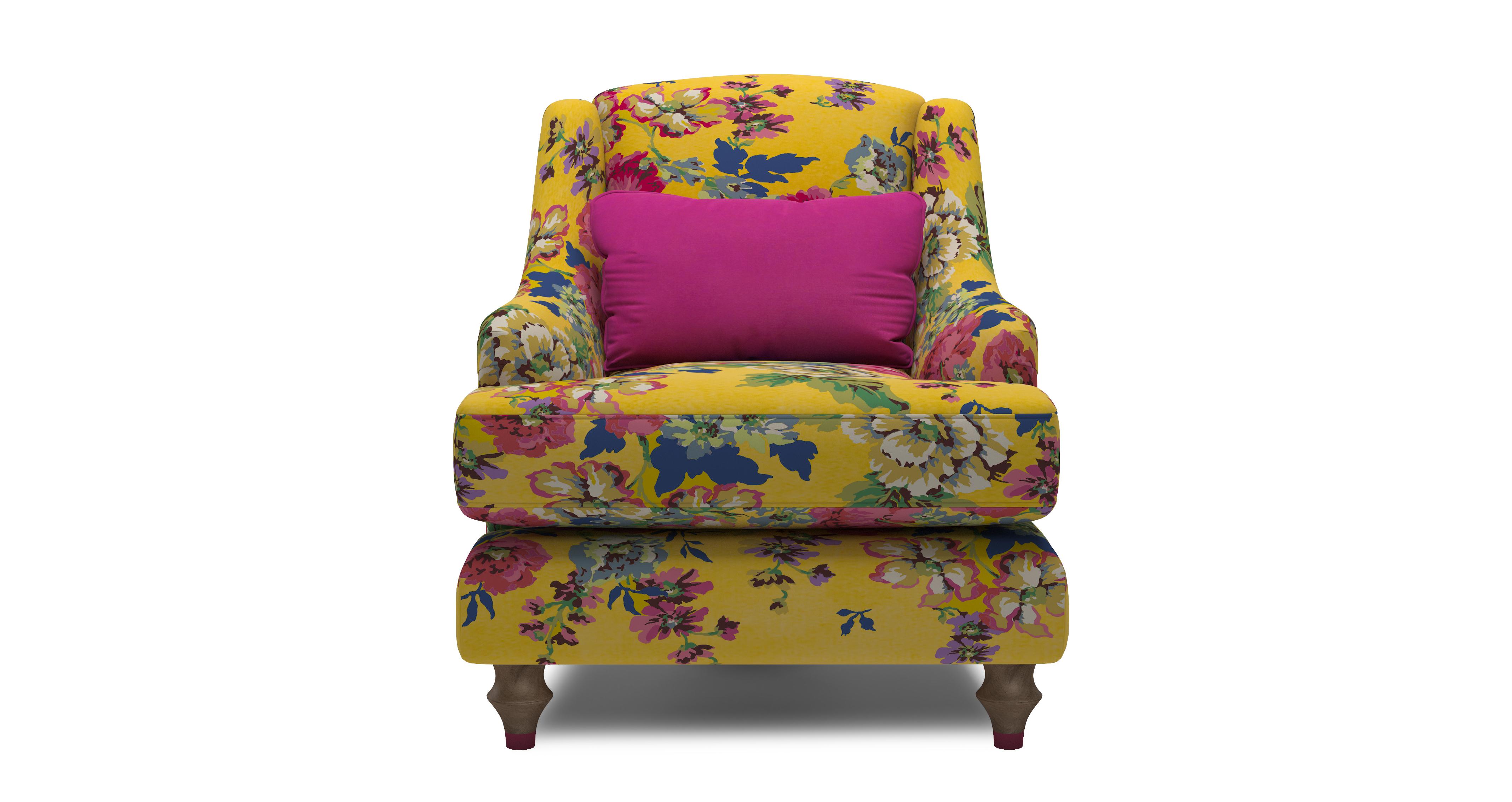 Yellow store floral chair