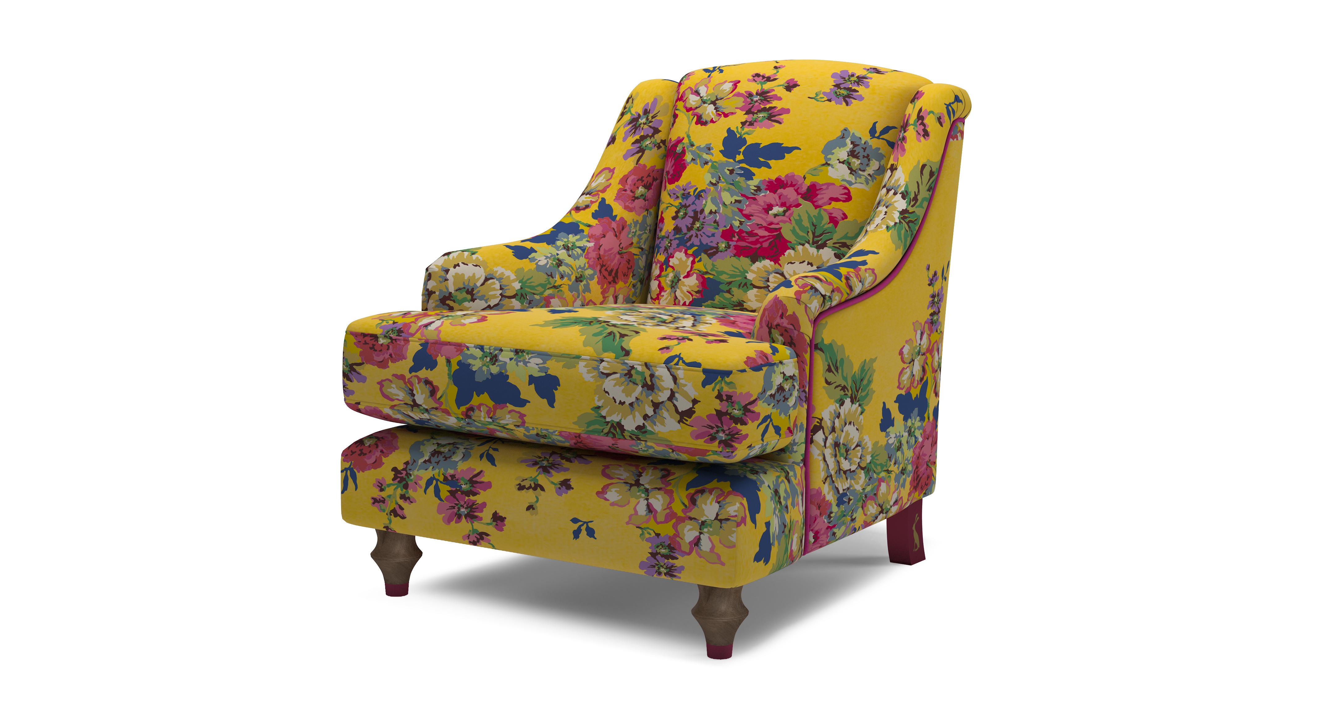 Yellow floral chair new arrivals