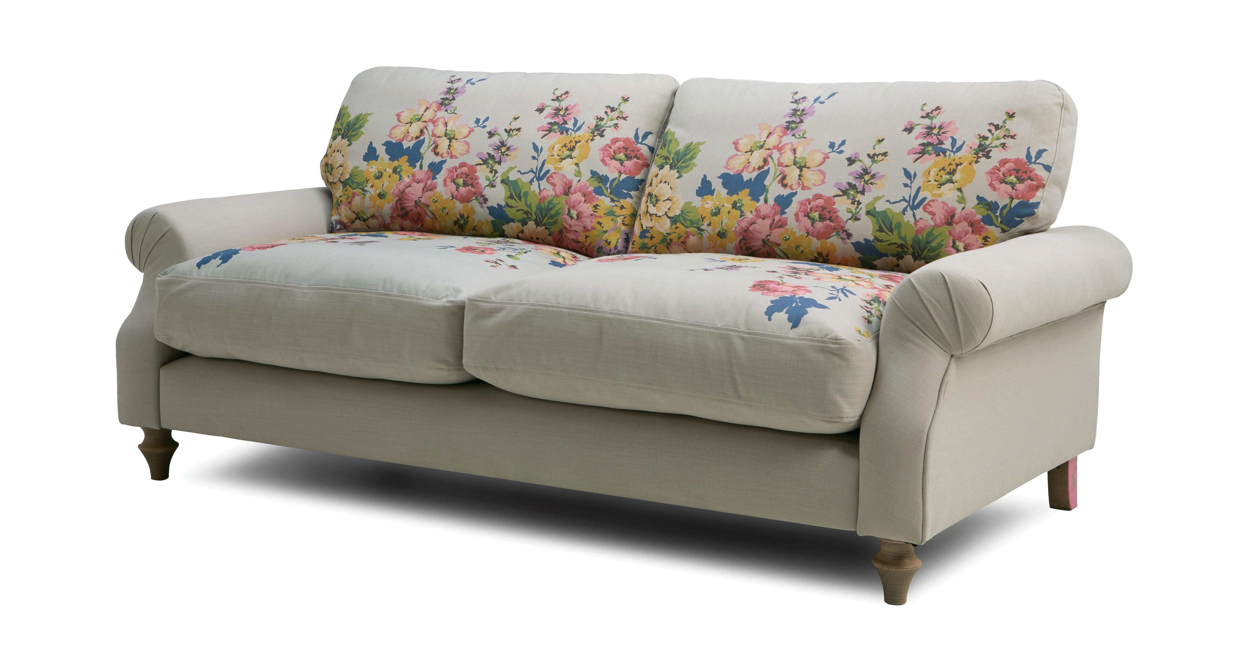 Cambridge Cotton 3 Seater Sofa Cambridge Plain And Floral Cotton Dfs