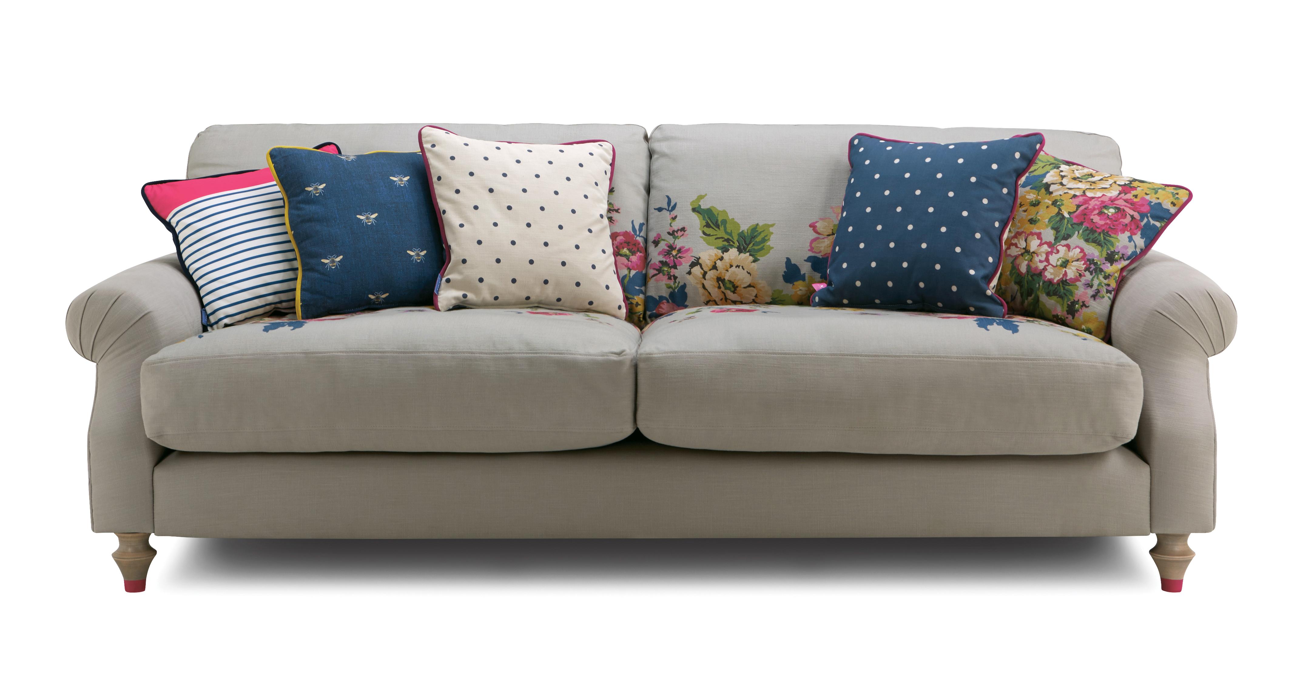 Cambridge Cotton 4 Seater Sofa Cambridge Plain And Floral Cotton Dfs