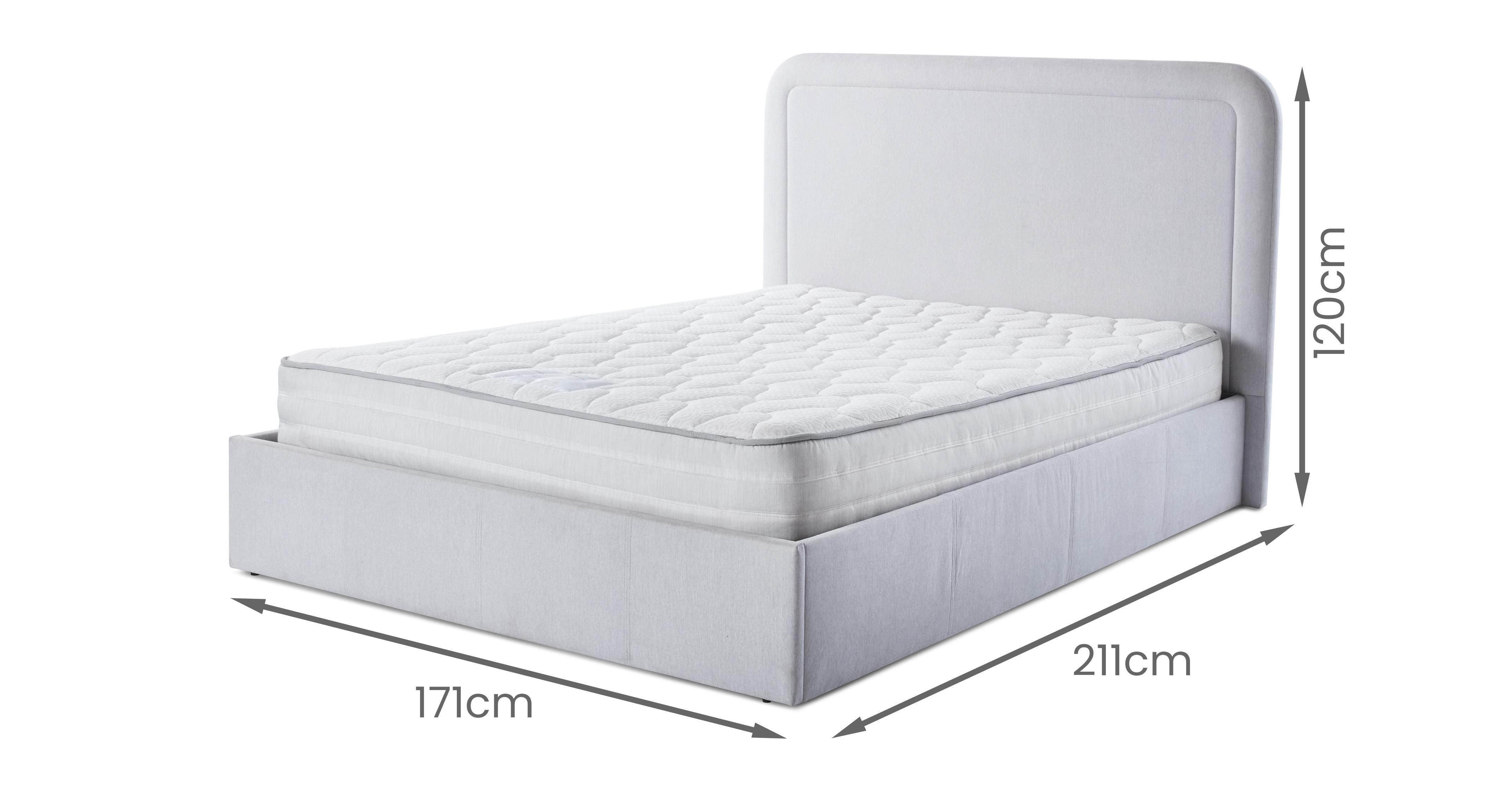 Capri-bed King Size Ottoman Bedframe in Capri Woven Grey Grey