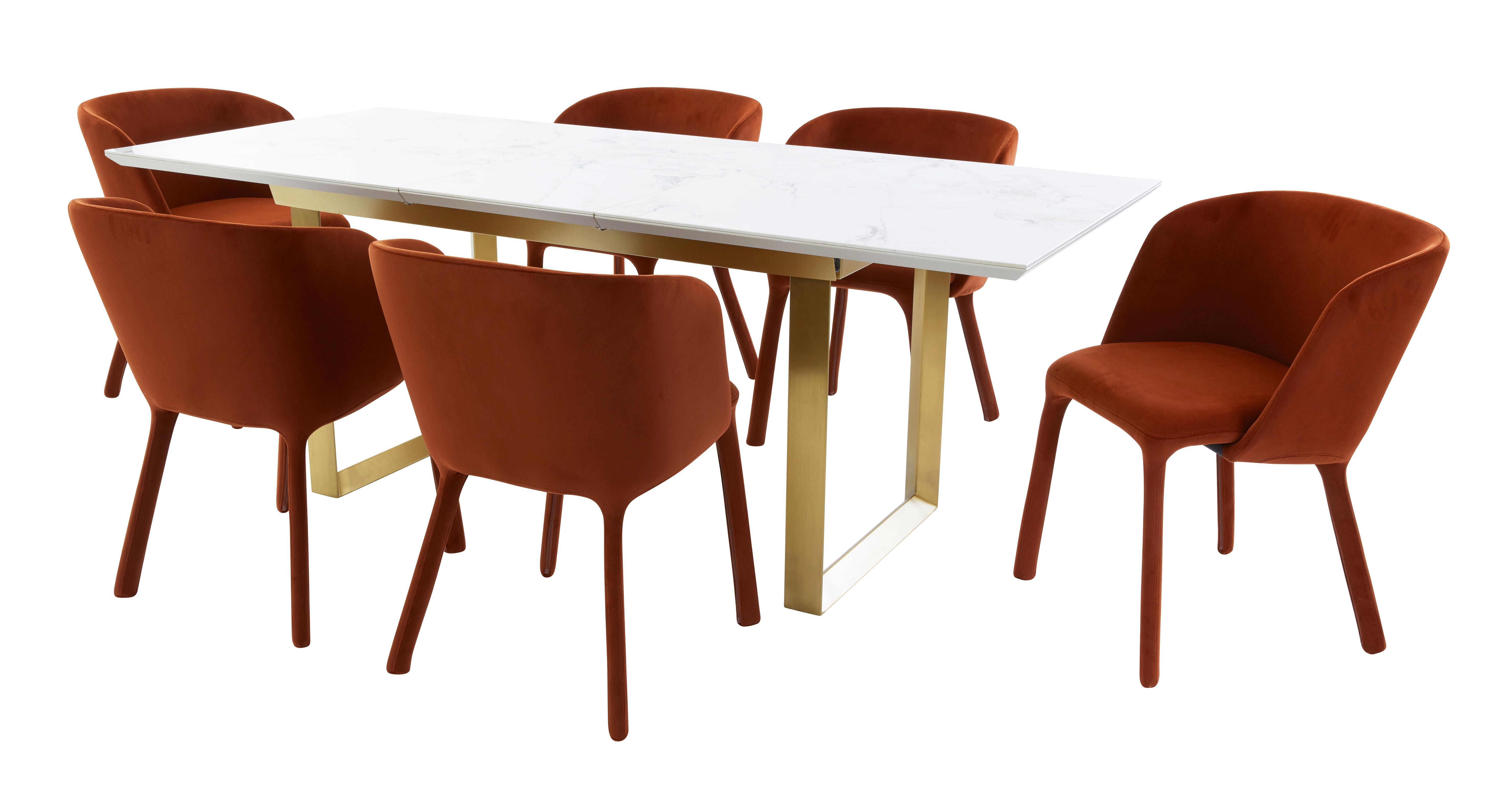 Dining Table and 6 Rust Chairs