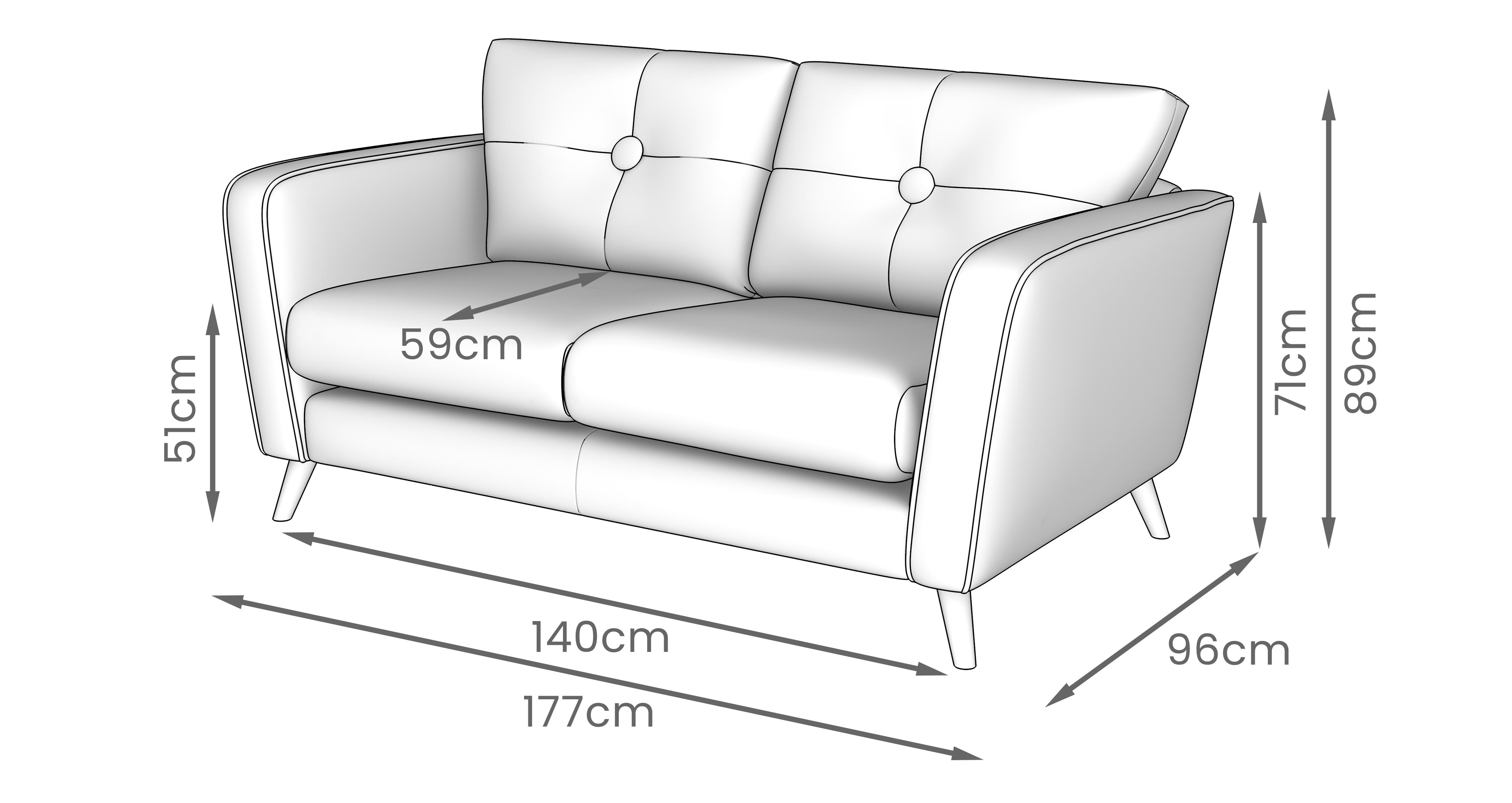 Carlisle 2 Seater Sofa in Carlisle Plain Moss with Light feet