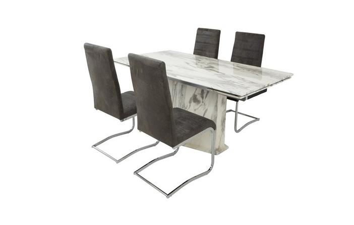 Carrera Extending Dining Table Set Of 4, Marble Dining Table And Chairs Dfs