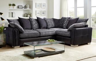 Cayanne Left Hand Facing Pillow Back 3 Seater Corner Sofa Carrara